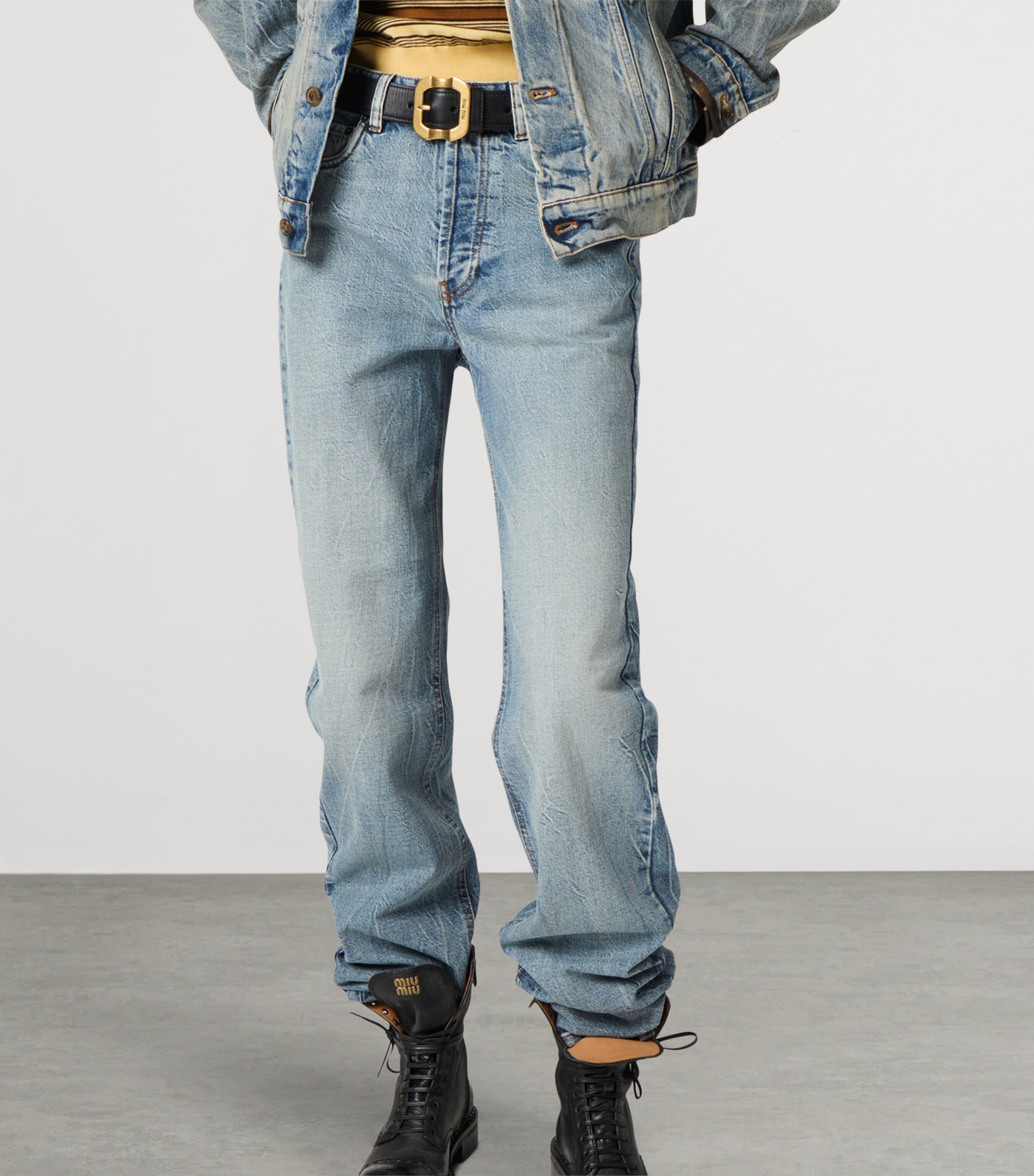 Miu Miu Womens Straight Leg Jeans Image 6
