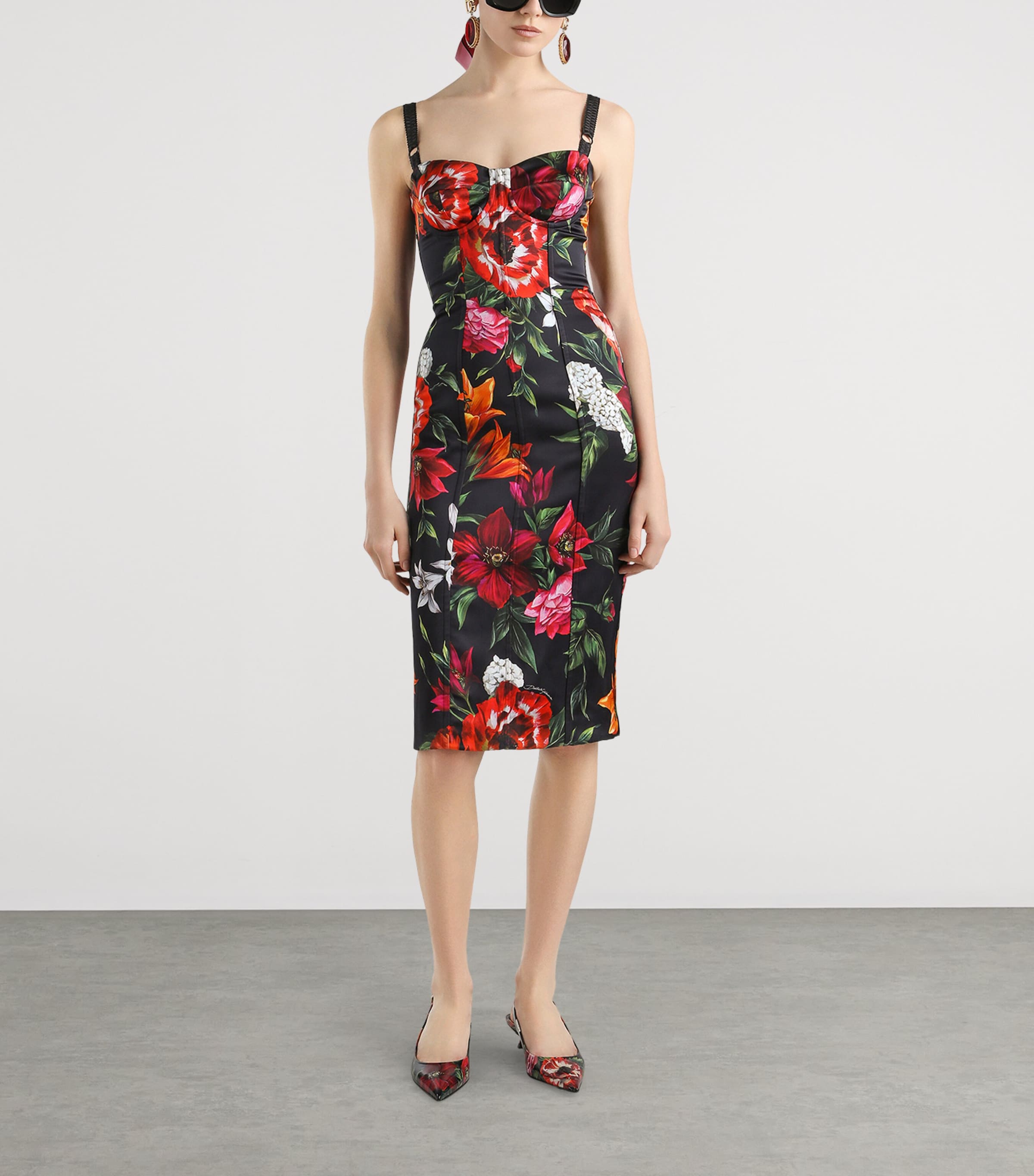 Floral Print Midi Dress HN5PB-ANEMONI GIGLI Image 2
