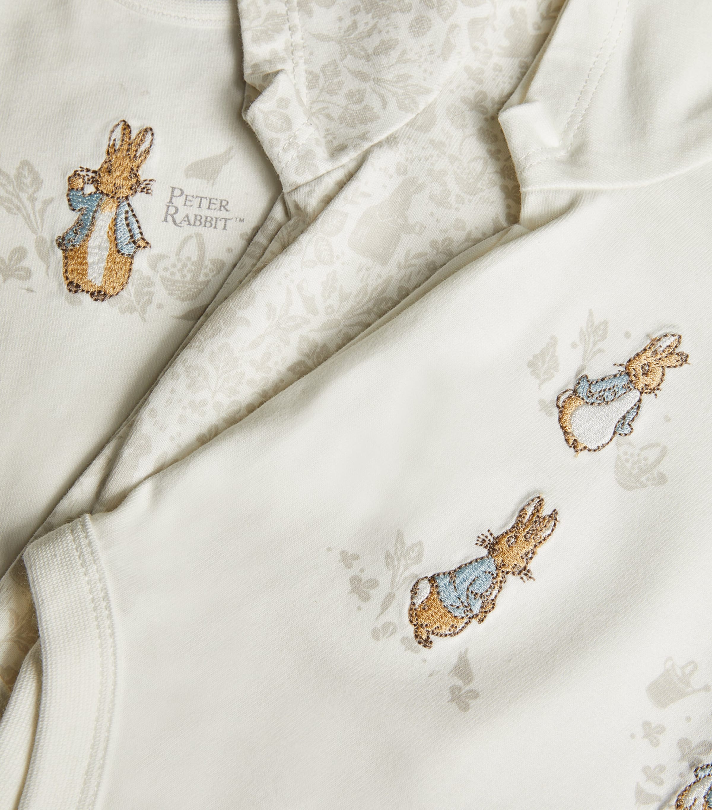 Peter Rabbit Embroidered Playsuits (Set of 3) WHITE Image 4