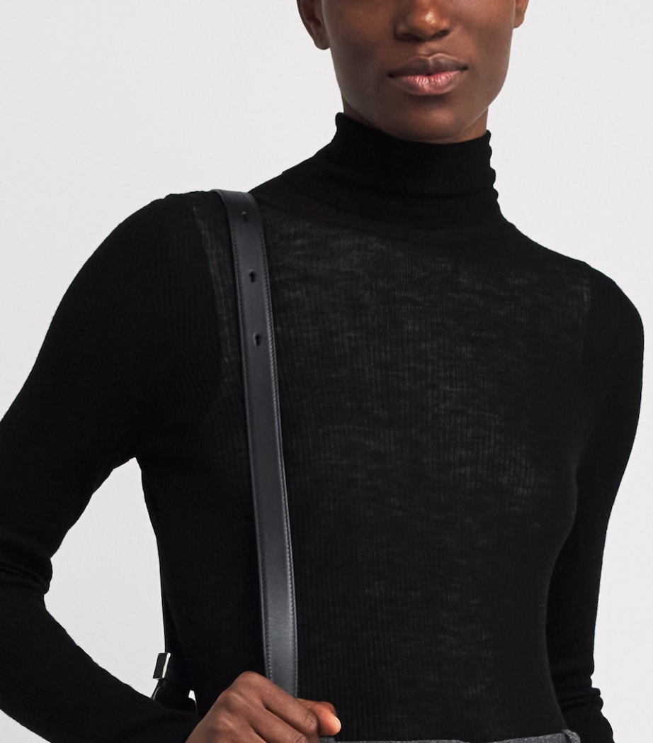Wool Contrast-Trim Rollneck Sweater BLACK Image 6