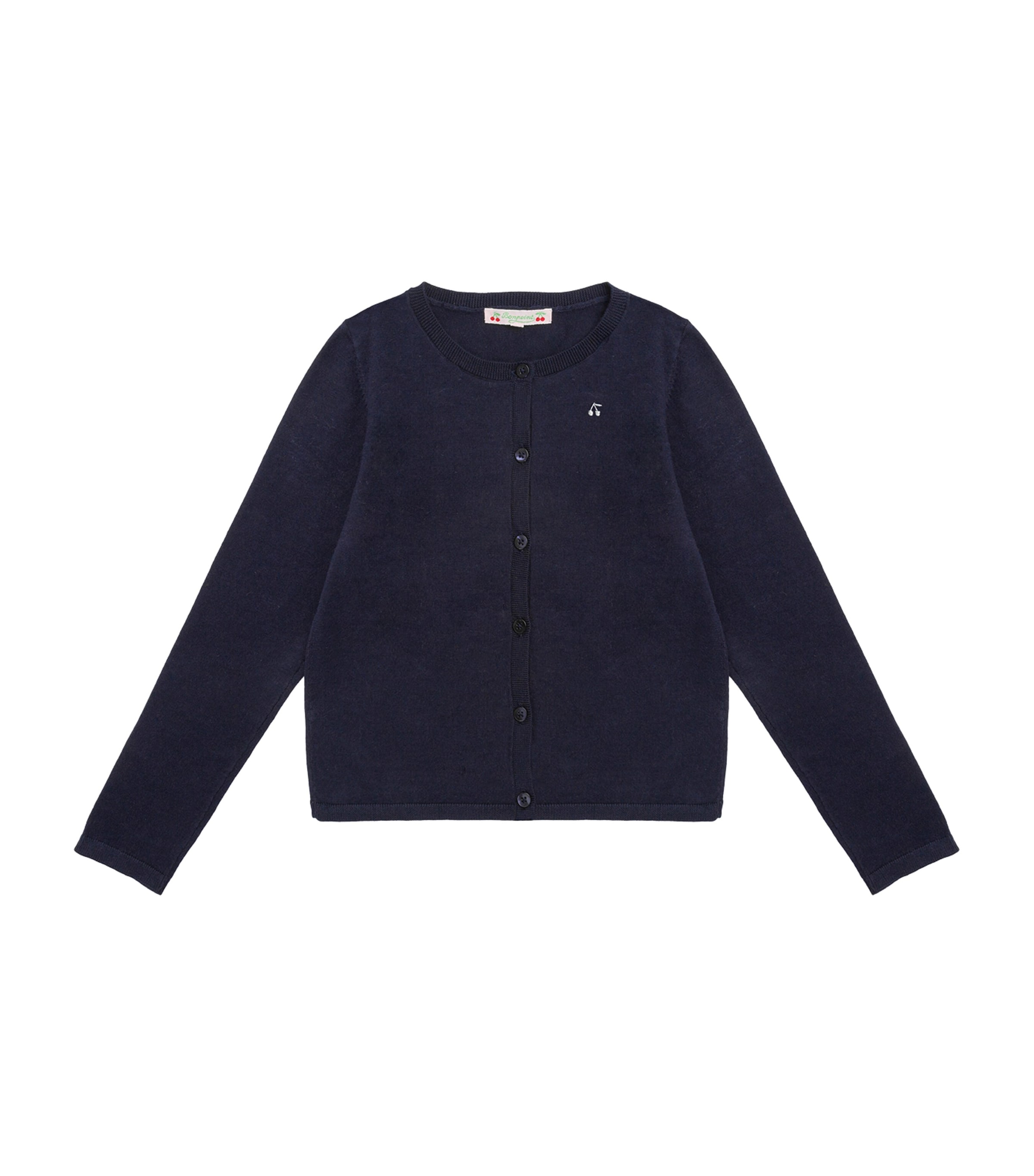 Bonpoint Wool Embroidered Cardigan In Blue