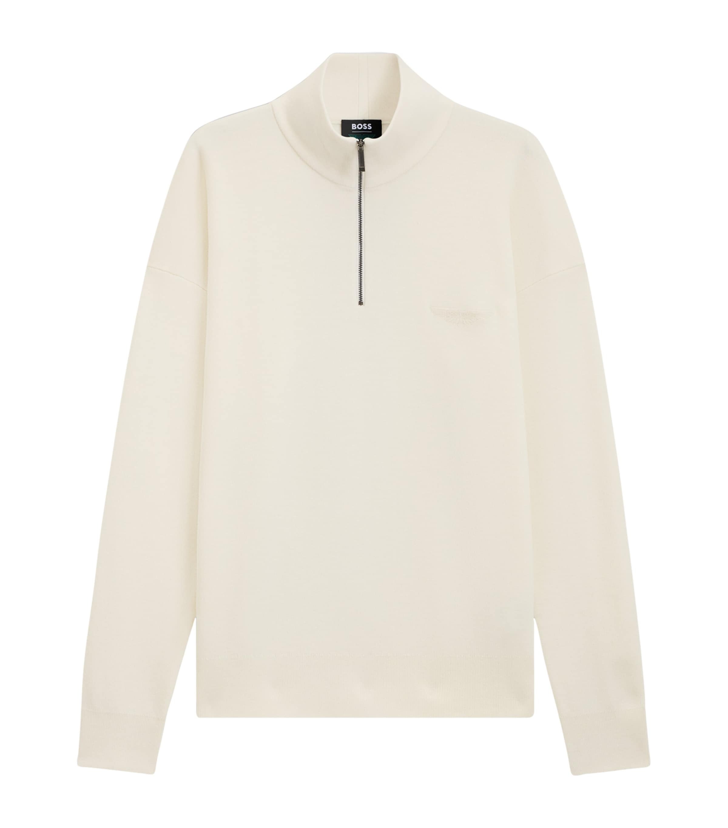 BOSS Mens x Aston Martin Wool Quarter-Zip Sweater Image 1
