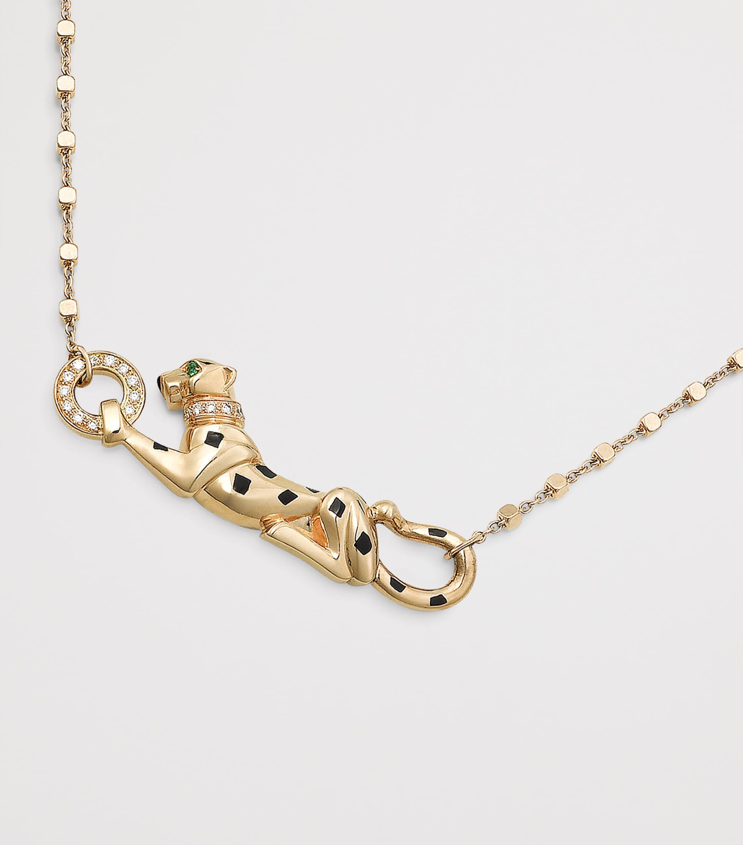 Yellow Gold, Diamond, Tsavorite and Black Lacquer Panthère de Cartier Necklace YELLOW GOLD Image 5