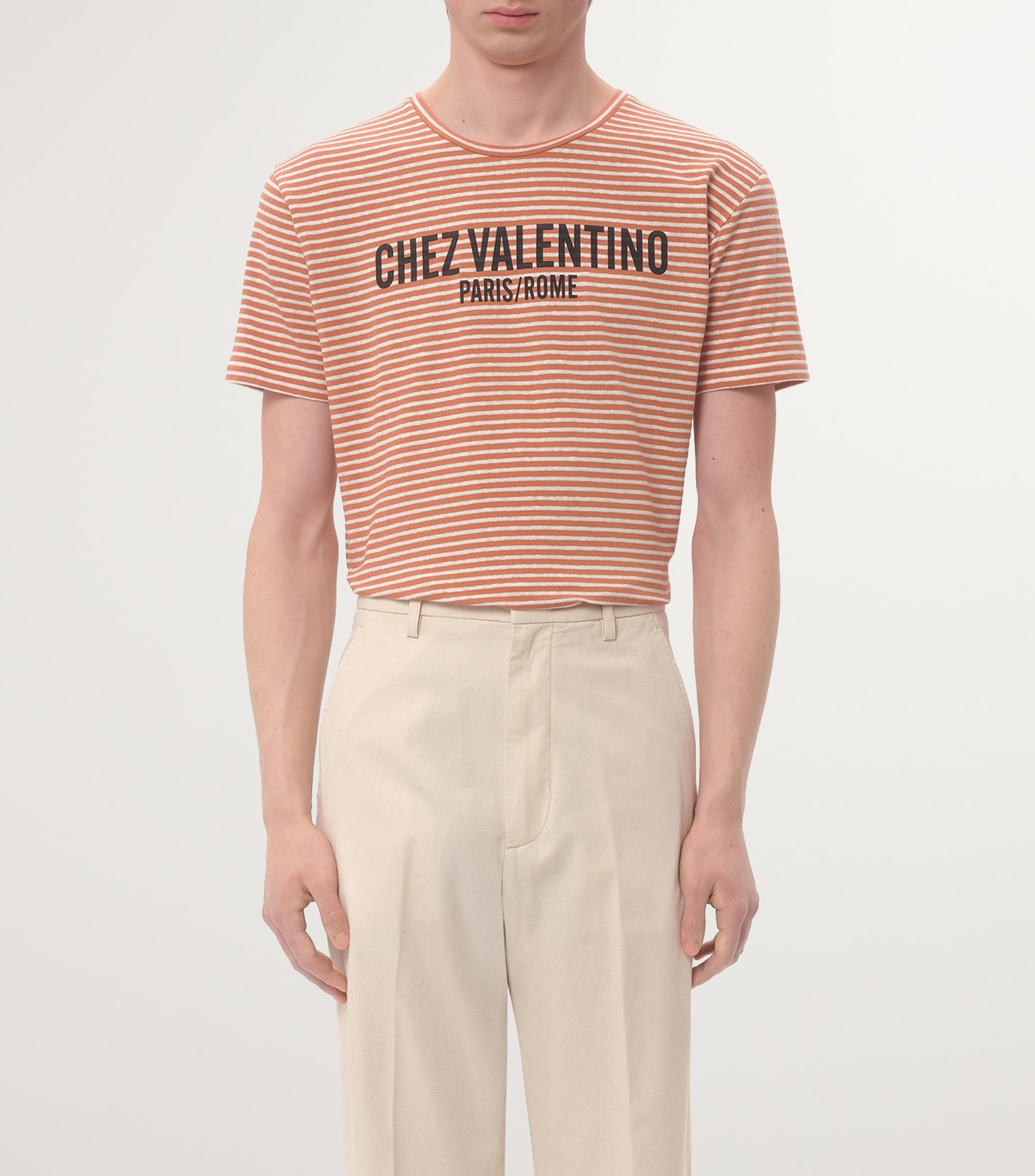 Valentino Cotton Chez Valentino Striped T-Shirt | Harrods US