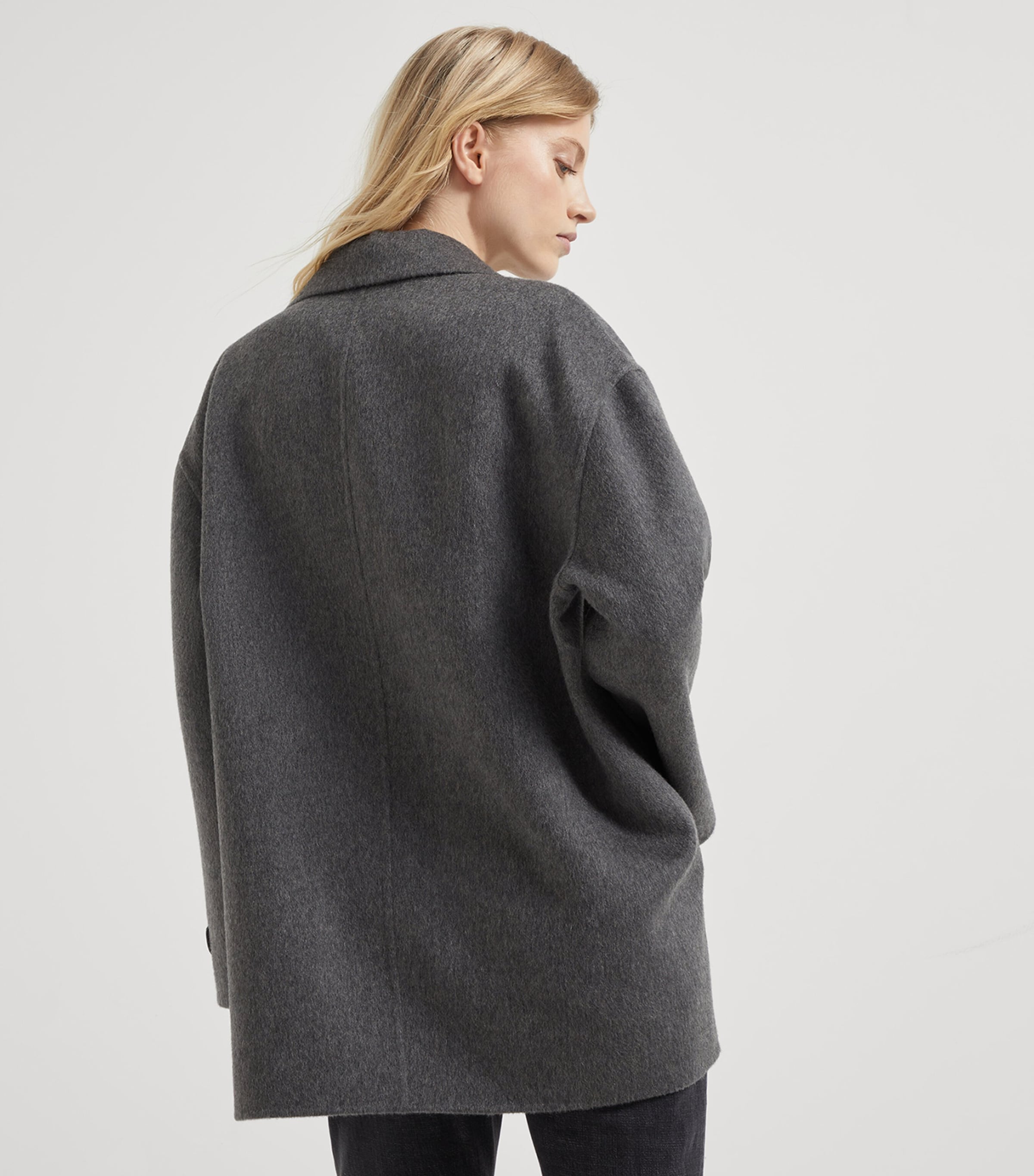 Brunello Cucinelli Grey Cashmere Double-Breasted Peacoat | Harrods US