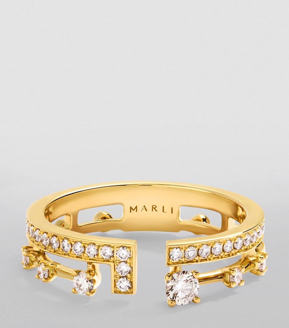 Yellow Gold and Diamond Avenues Index Ring (Size 5) YELLOW GOLD Image 2