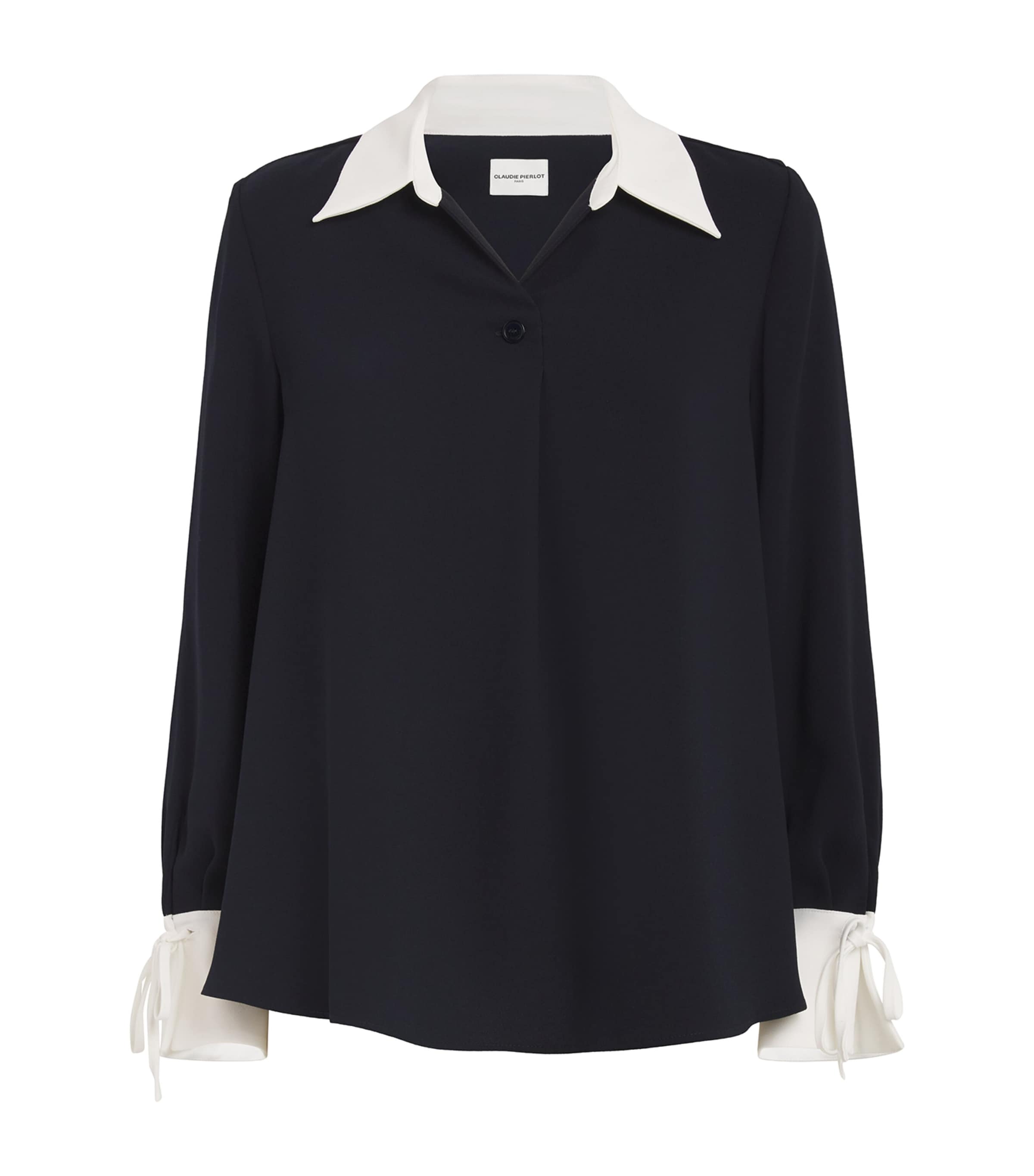 Claudie Pierlot Contrast-trim Shirt In Black