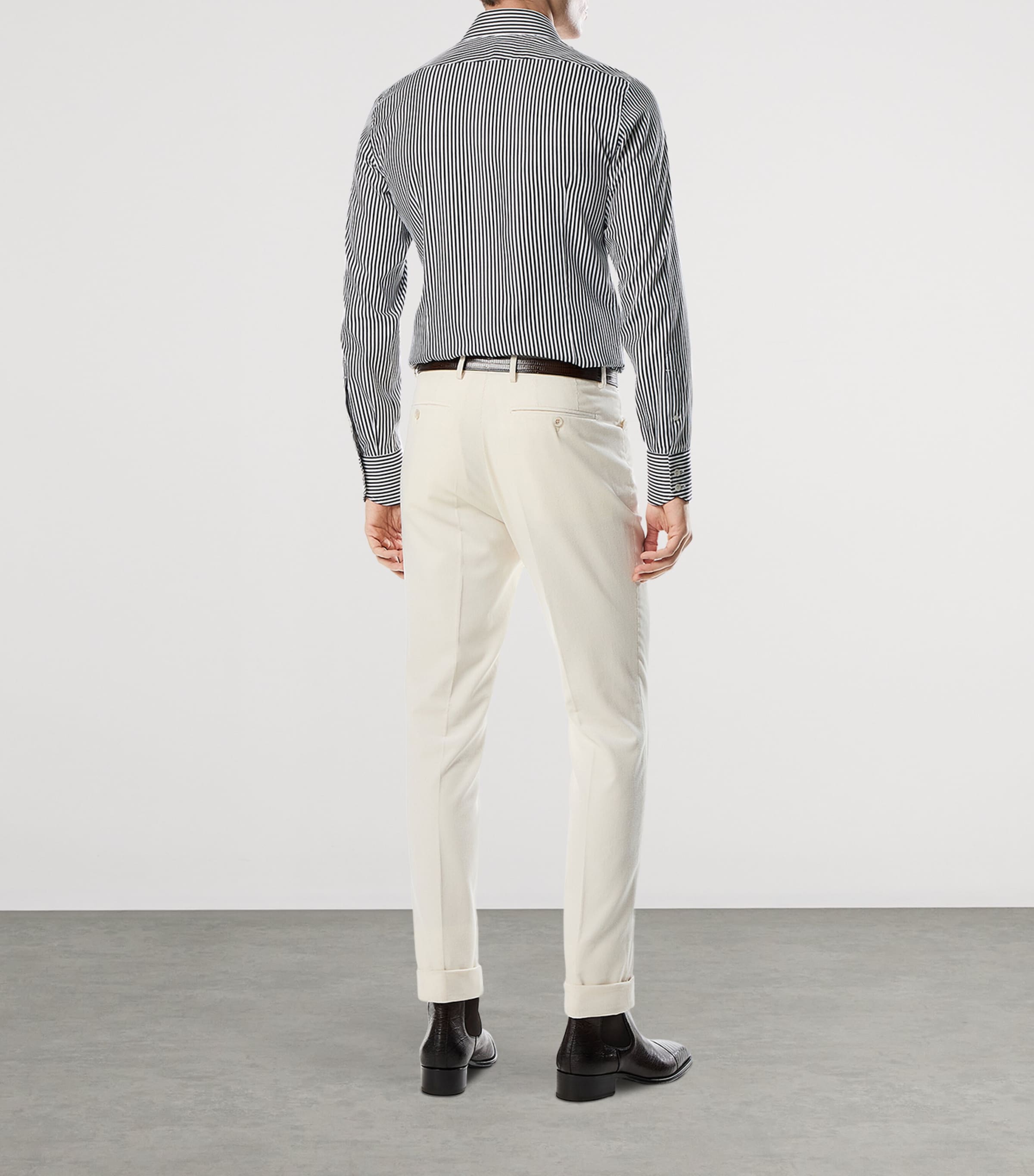 Cotton-Silk Ladder Stripe Shirt WNA Image 3