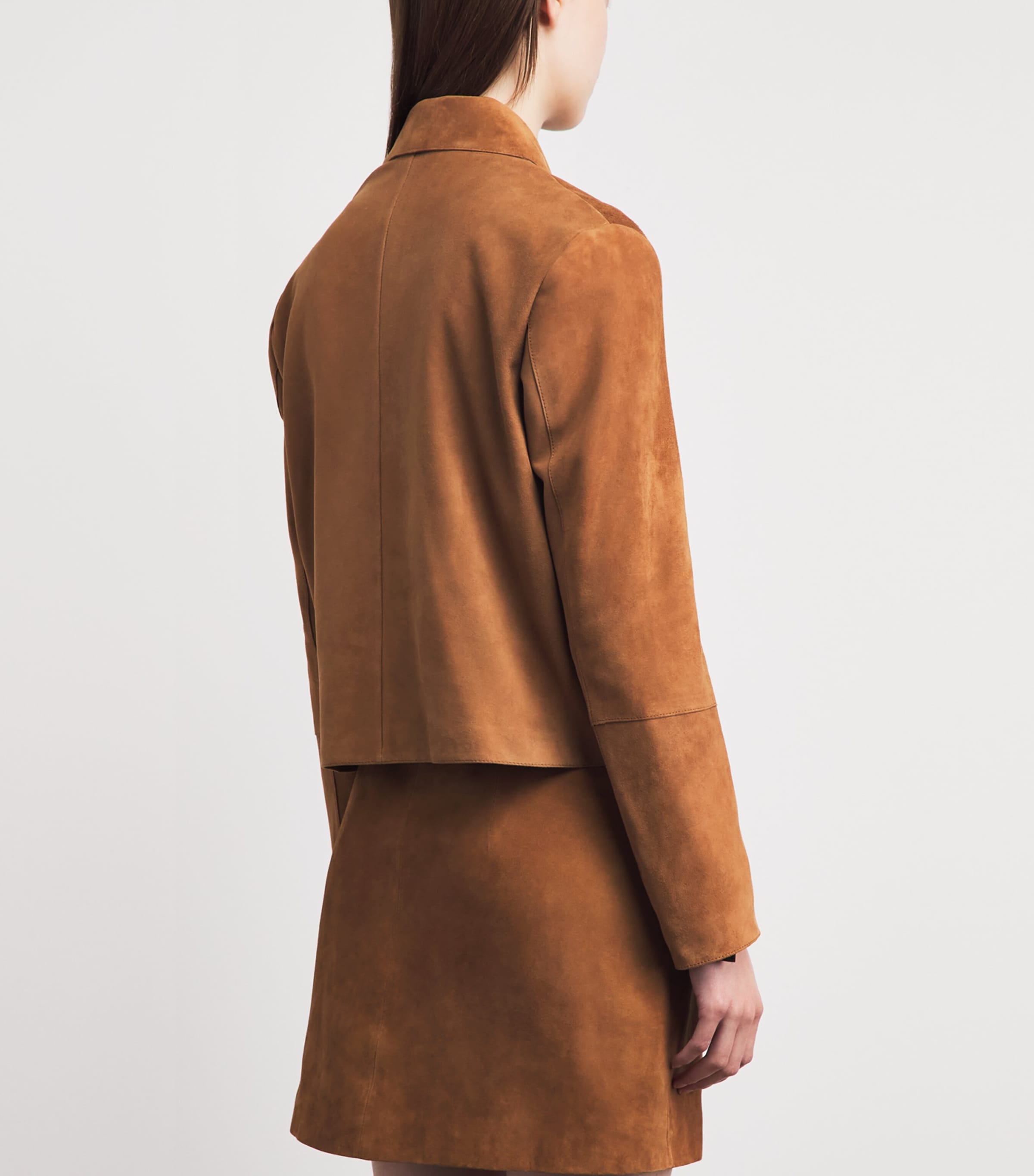 Arma Womens Lamb Suede Maeve Jacket Whiskey Image 5