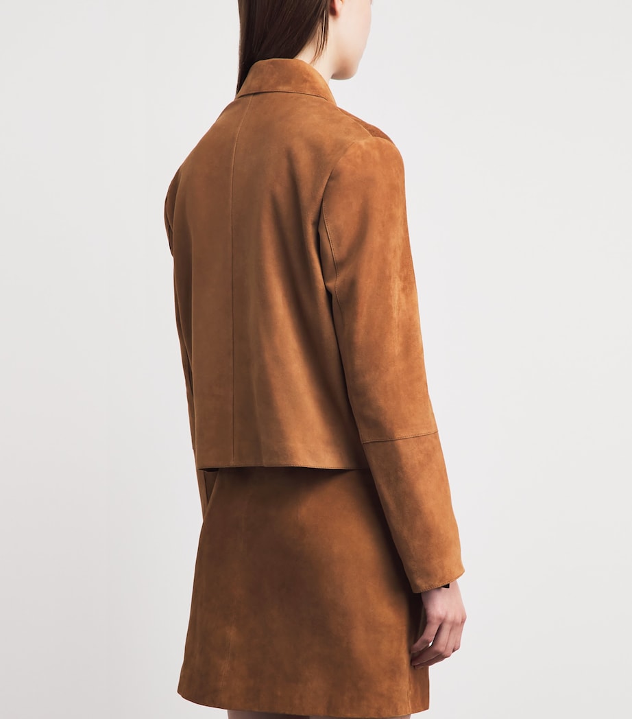 Arma Womens Lamb Suede Maeve Jacket Whiskey Image 5