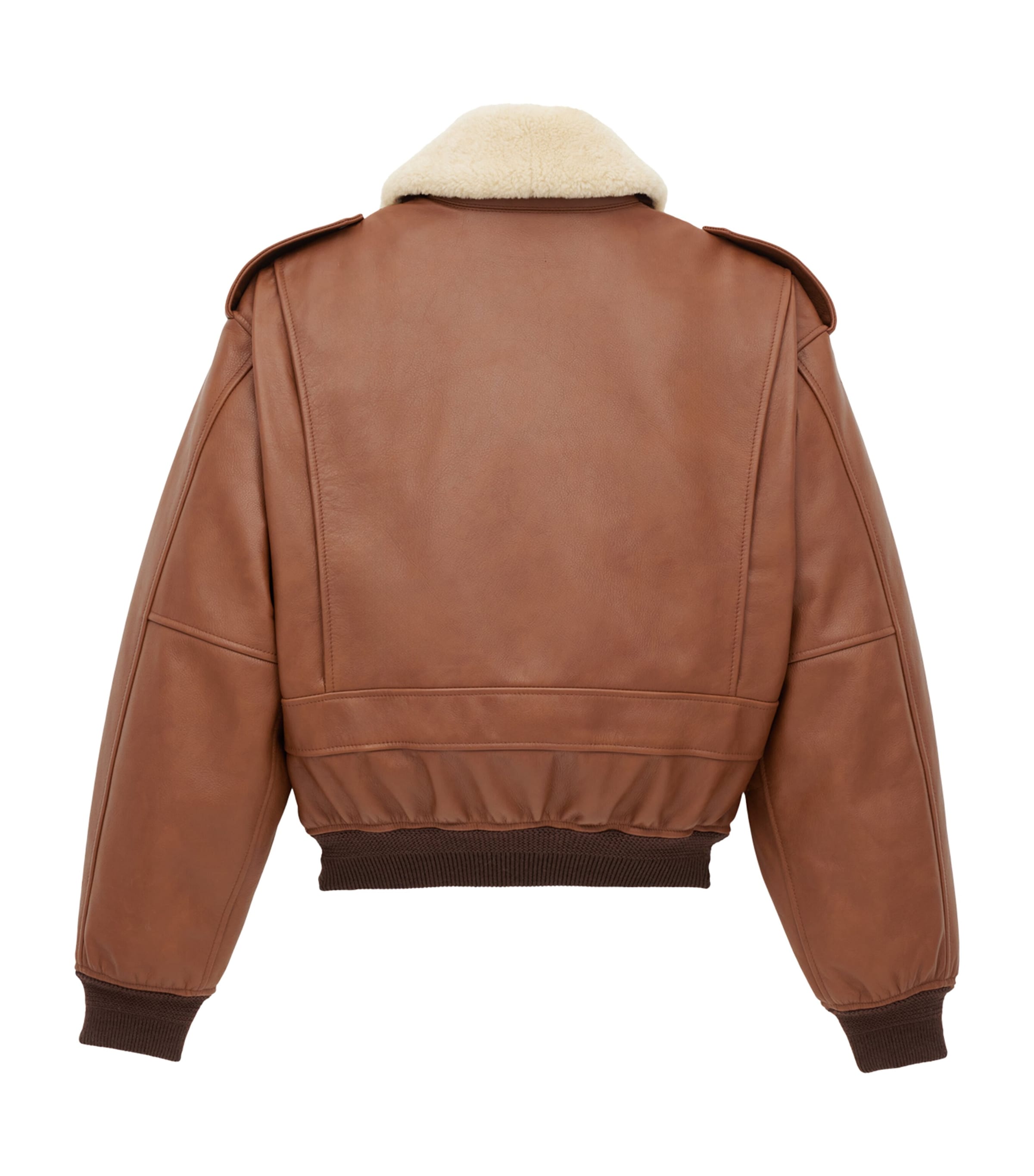 Shearling Collar Leather Jacket 2146 Image 3