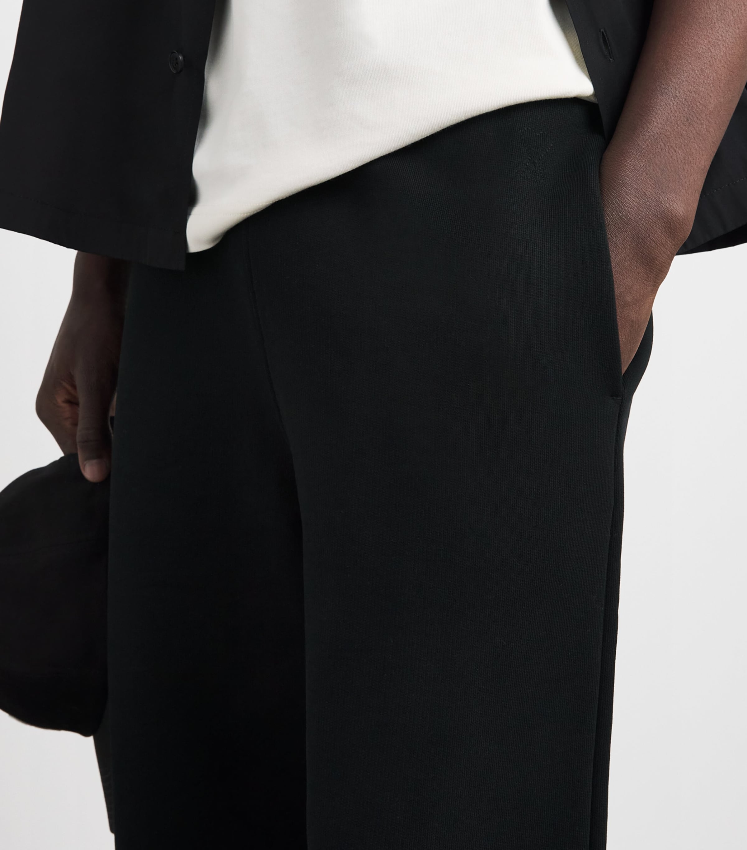 AMI Paris Mens Cotton Ami de Coeur Sweatpants Noir Image 3