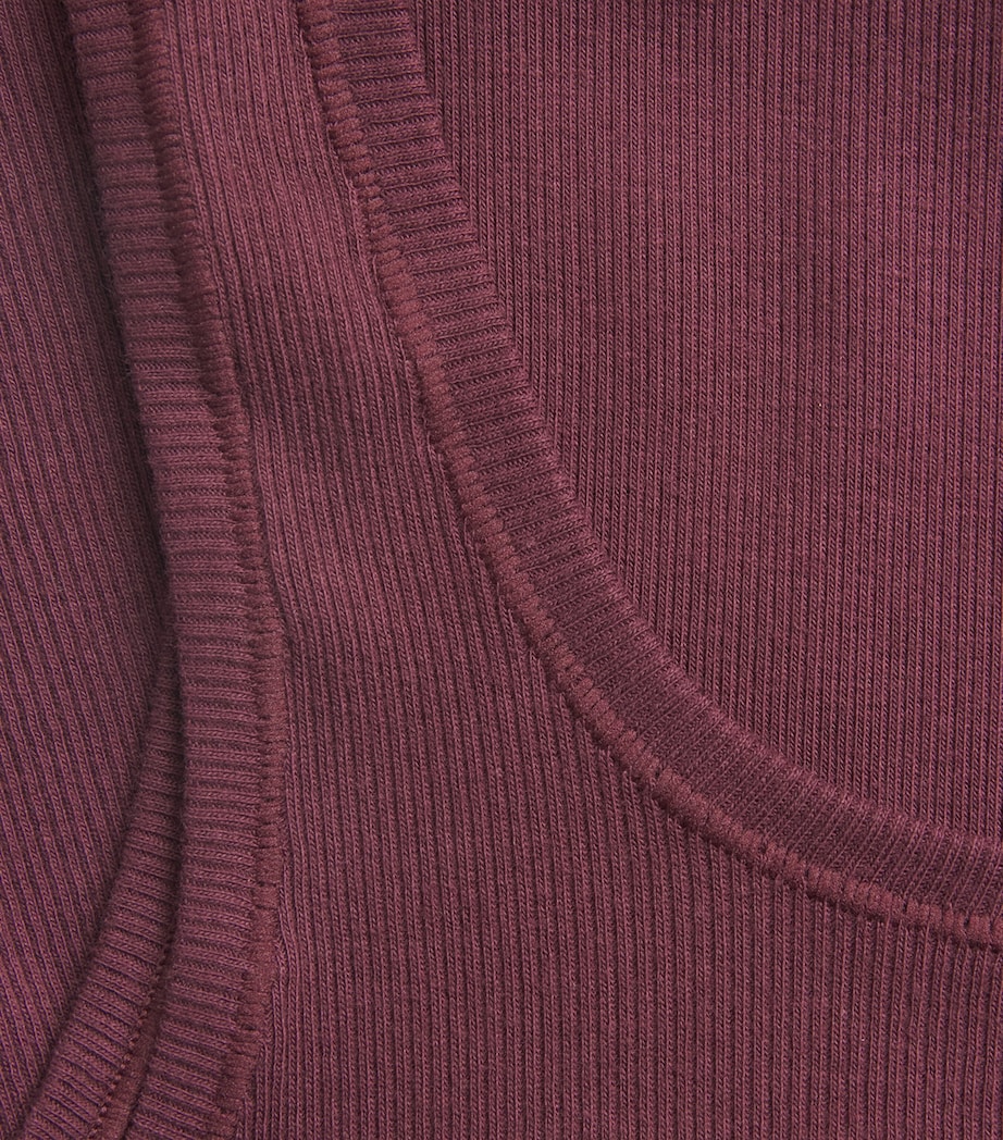 Skims Womens Cotton Ribbed Cropped Tank Top Currant Image 6