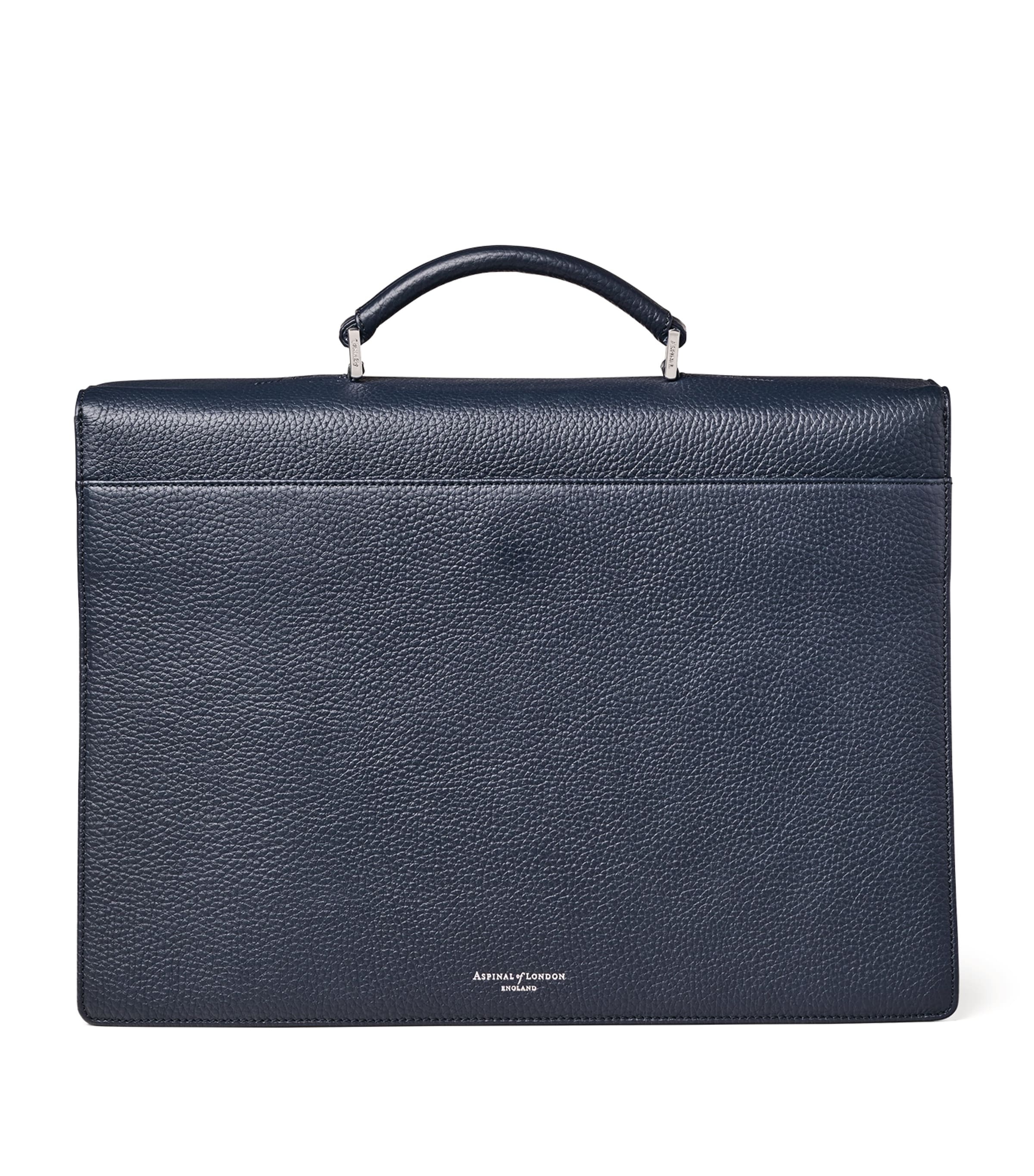Leather City Laptop Briefcase NAVY Image 4