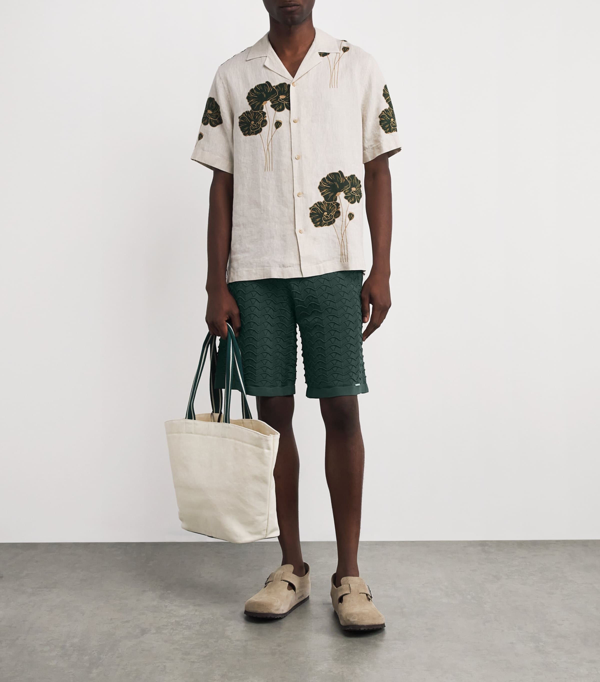 Ripple Knitted Shorts PINE GREEN Image 2