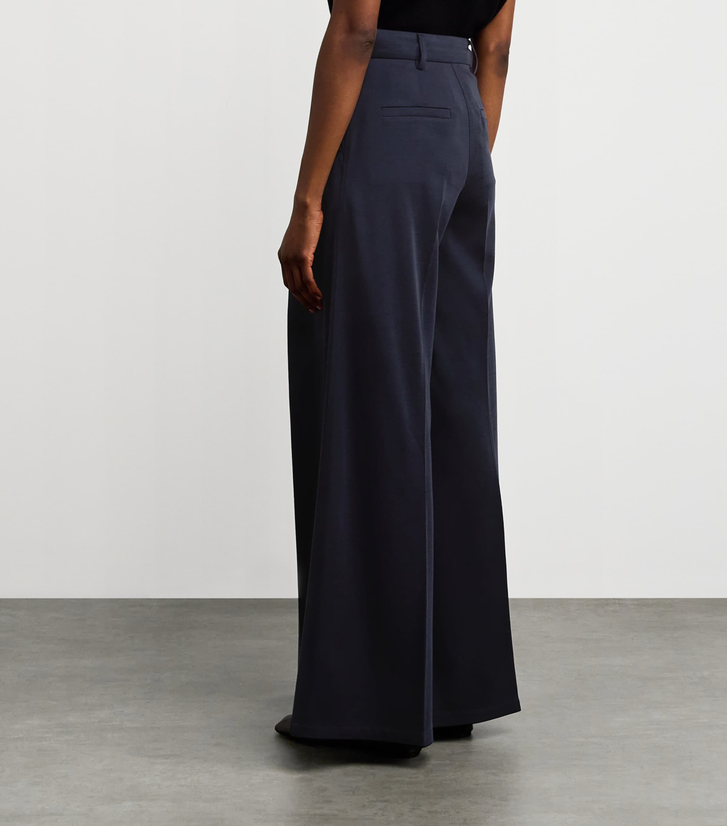 Wool Jersey Palazzo Trousers ULTRAMARINE Image 4