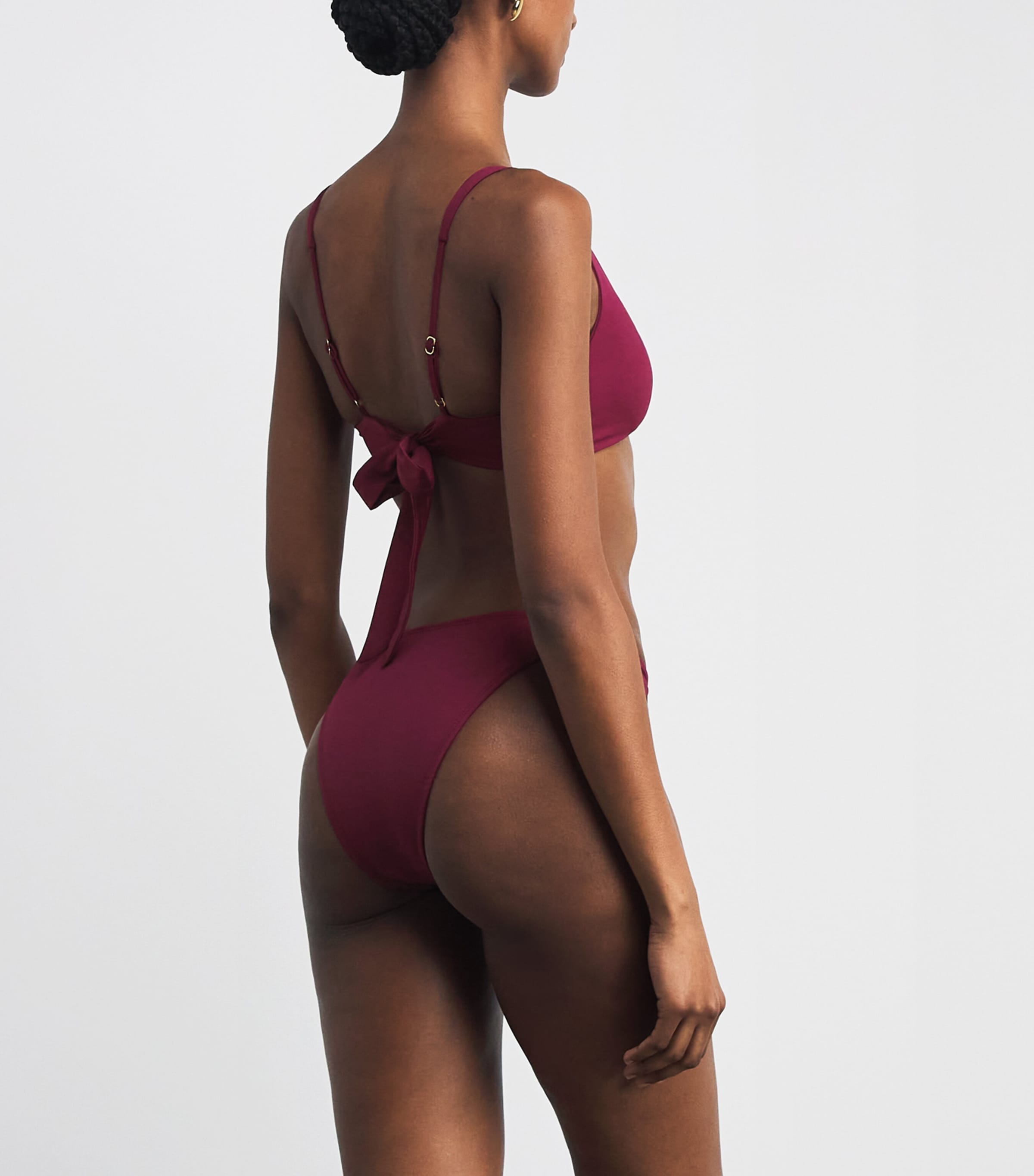 AWAY THAT DAY Womens High-Leg Maui Bikini Briefs Cassis Image 3