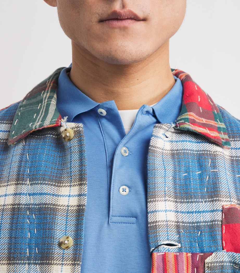 Pima Cotton Slim Polo Shirt SKY BLUE Image 6