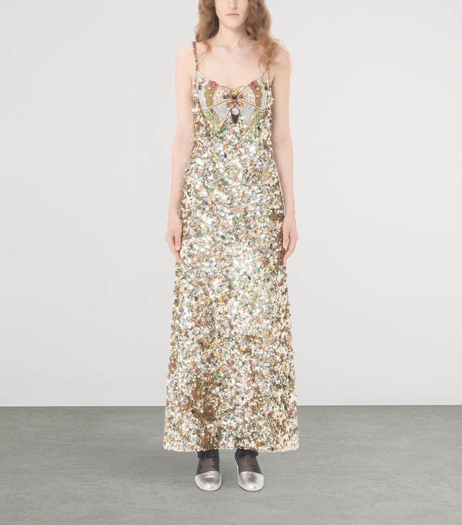 Valentino Womens Embellished Maxi Dress Image 2