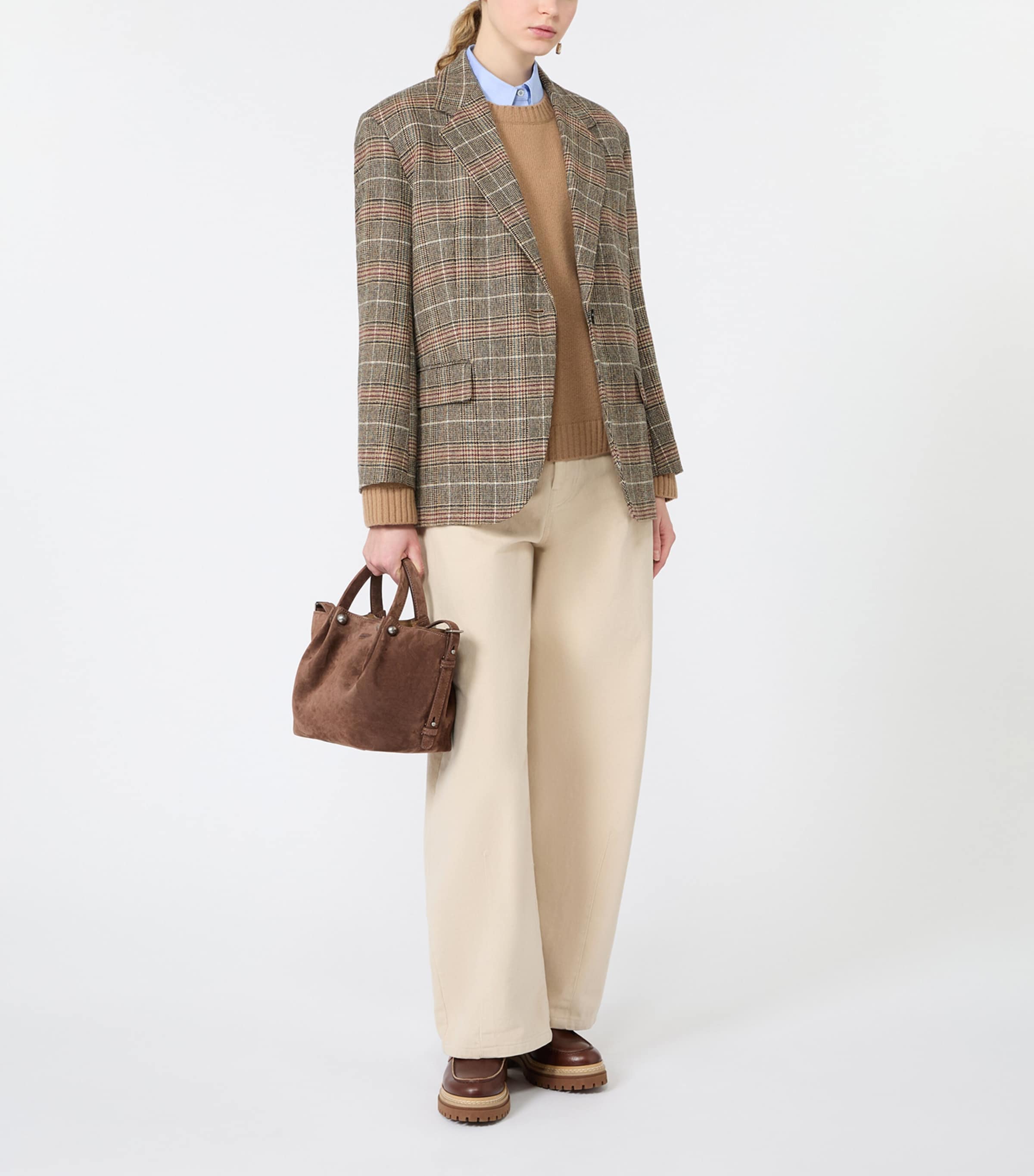 Weekend Max Mara Womens Virgin Wool-Blend Blazer Camel Image 2