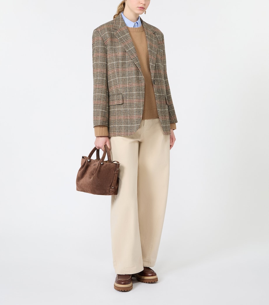 Weekend Max Mara Womens Virgin Wool-Blend Blazer Camel Image 2