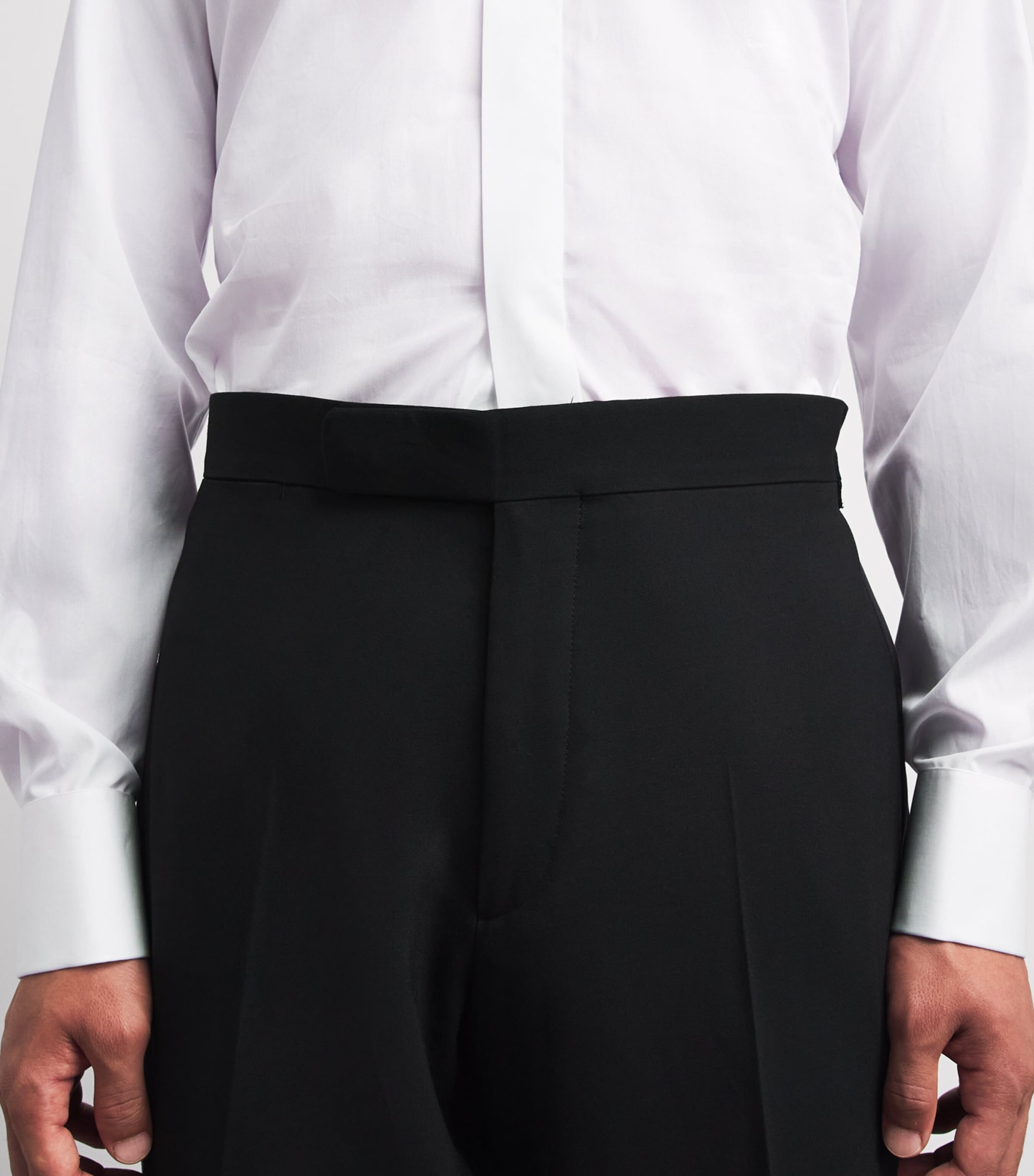 Barba Napoli Mens Cotton Hidden Placket Shirt White Image 3