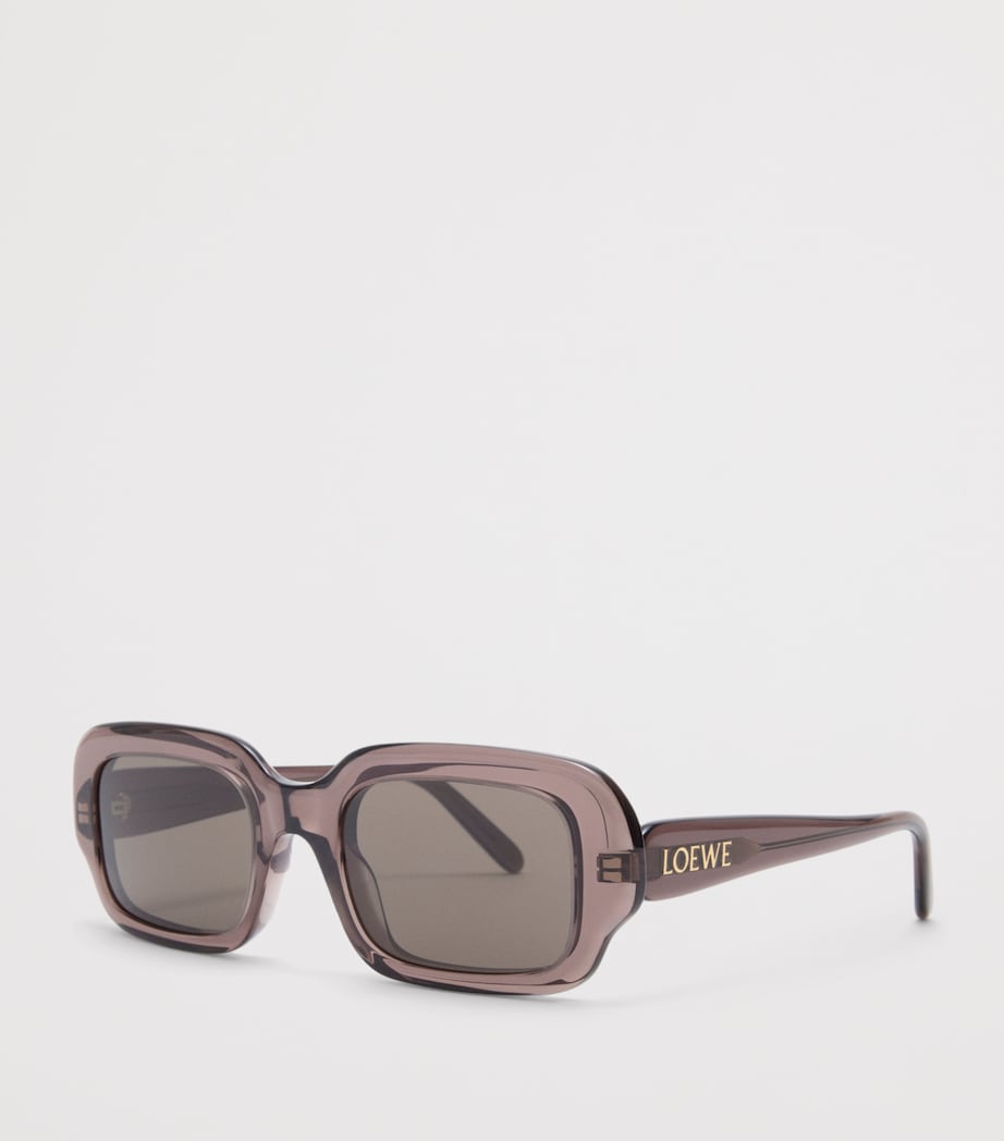 Acetate Rectangular Slim Sunglasses TRANSPARENT BROWN Image 2