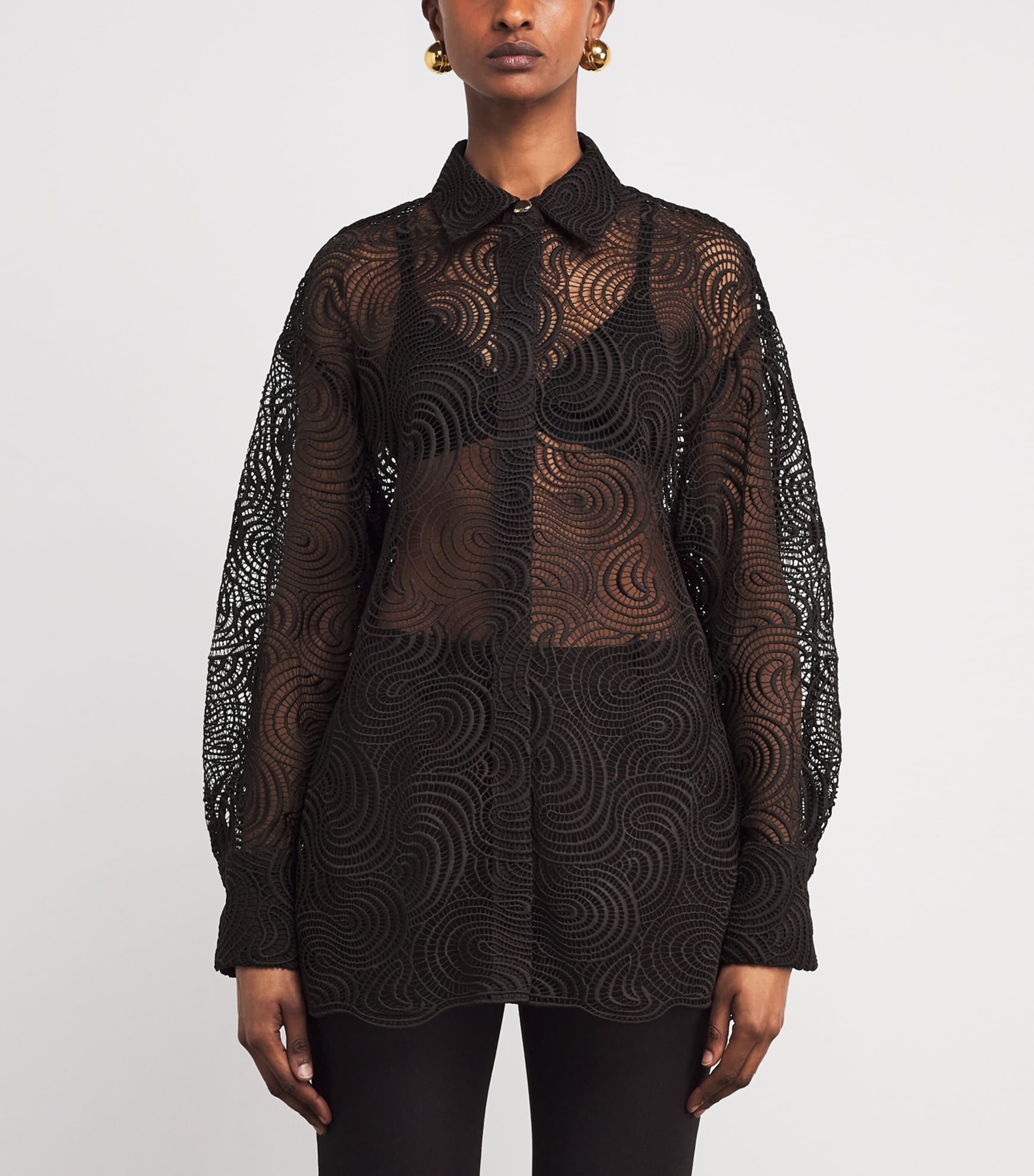 Joseph Womens Corded Lace Nyla Blouse Cocoa Image 3