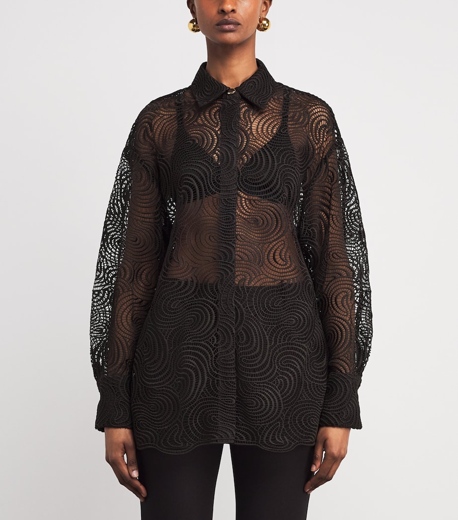 Joseph Womens Corded Lace Nyla Blouse Cocoa Image 3
