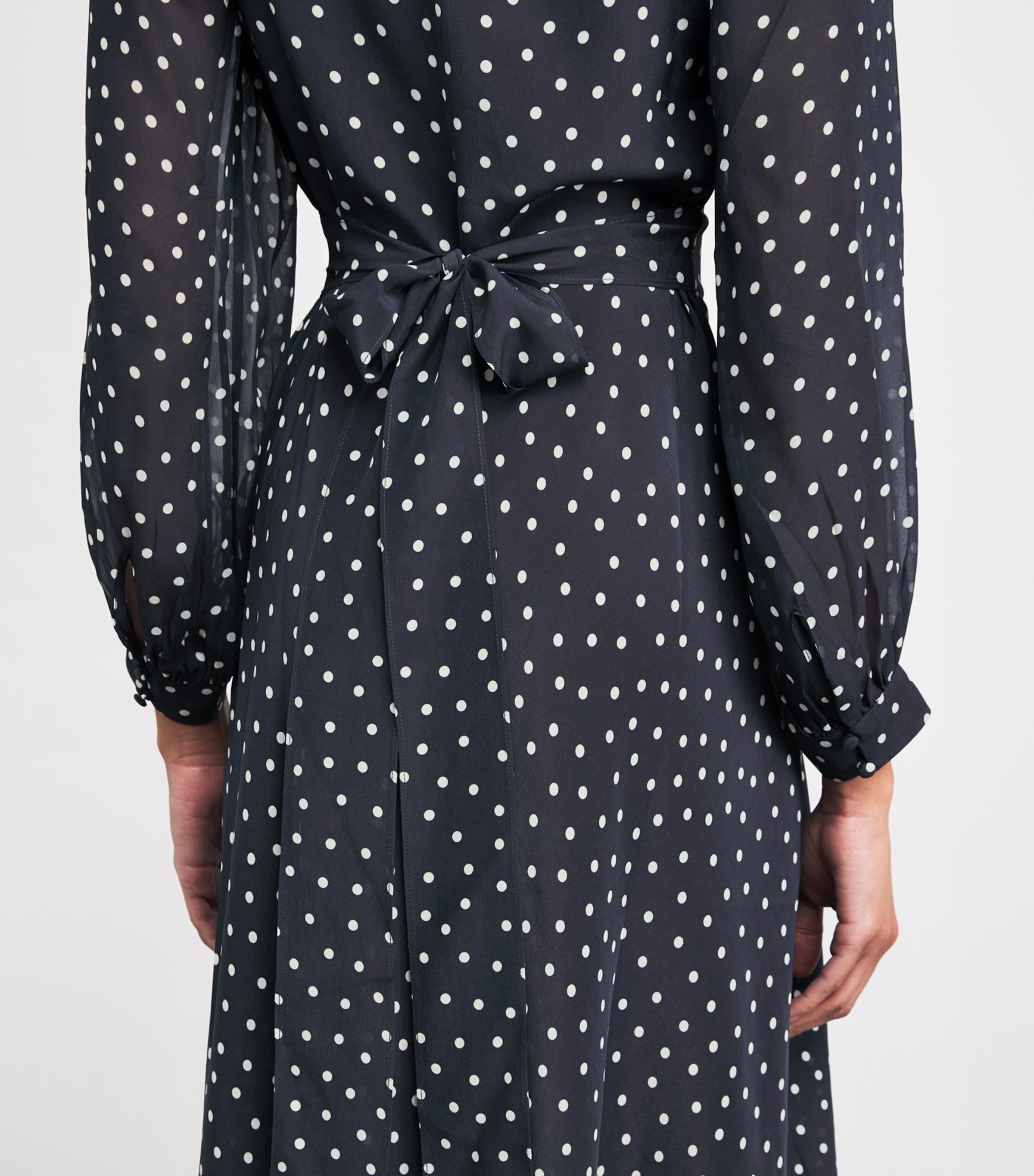 Silk Paige Midi Dress LAYLA DOT NAVY Image 4