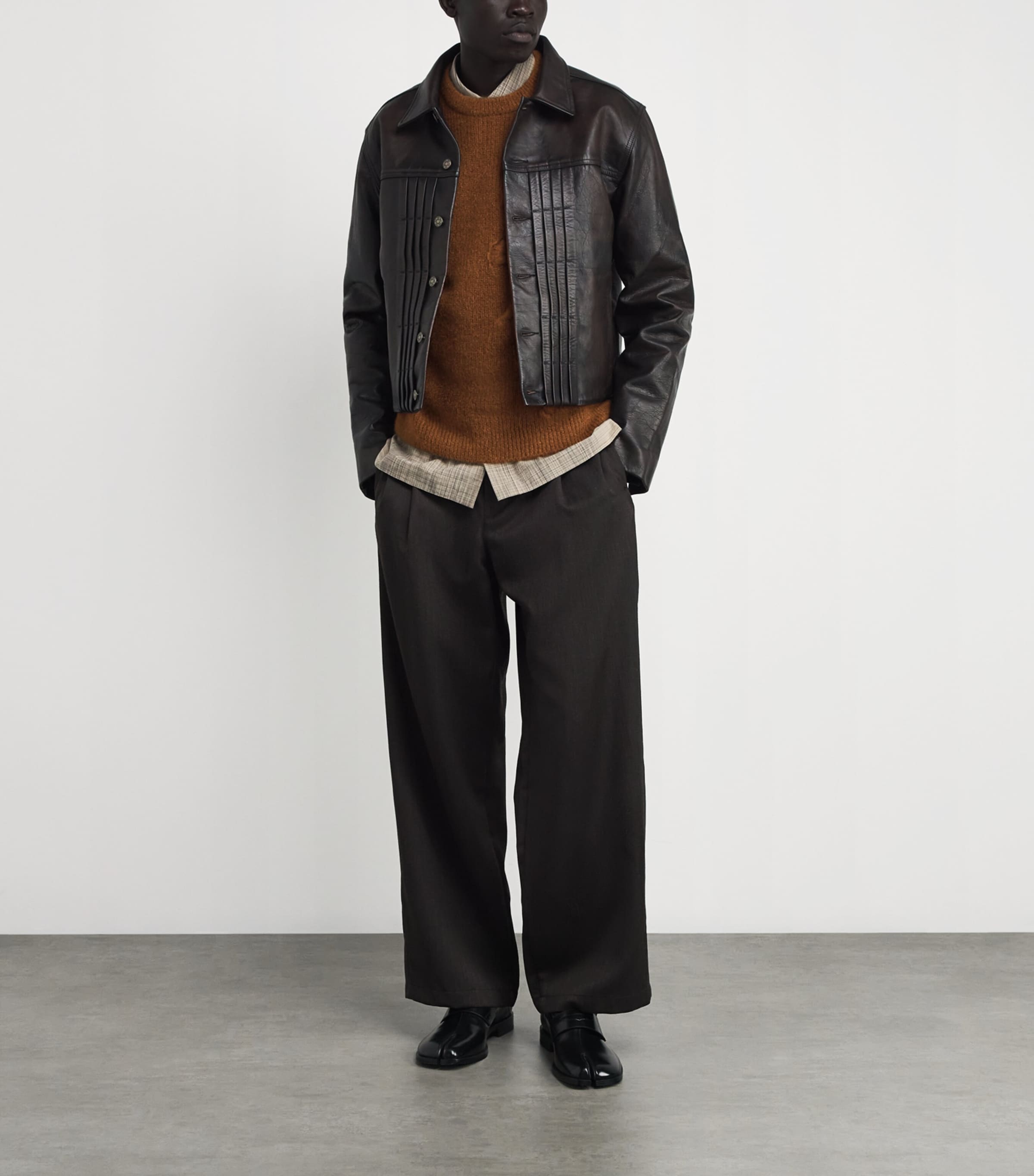 Mohair-Wool-Blend Rope-Stich Sweater CAMEL Image 2