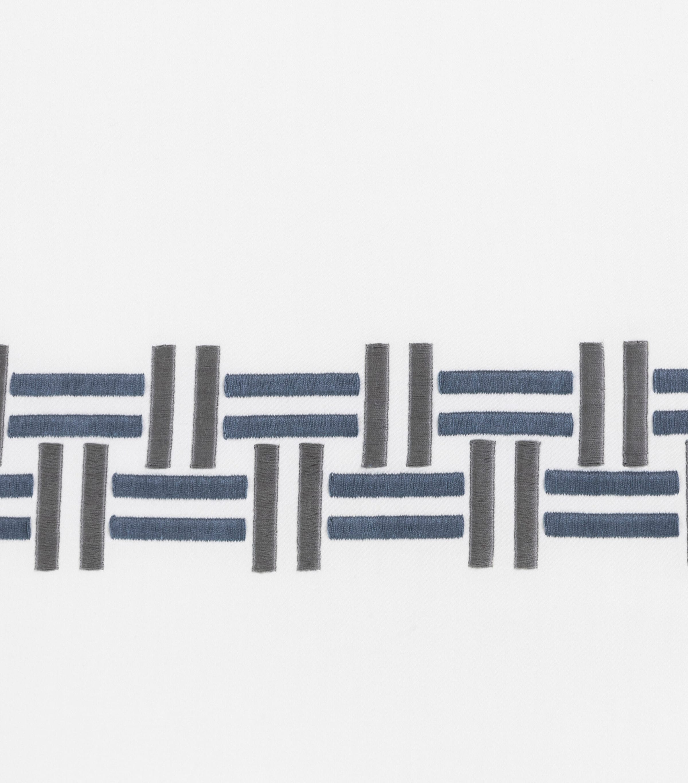 Basket Weave Super King Duvet Cover (260cm x 240cm) 8E23 - STEEL BLUE/GR Image 5