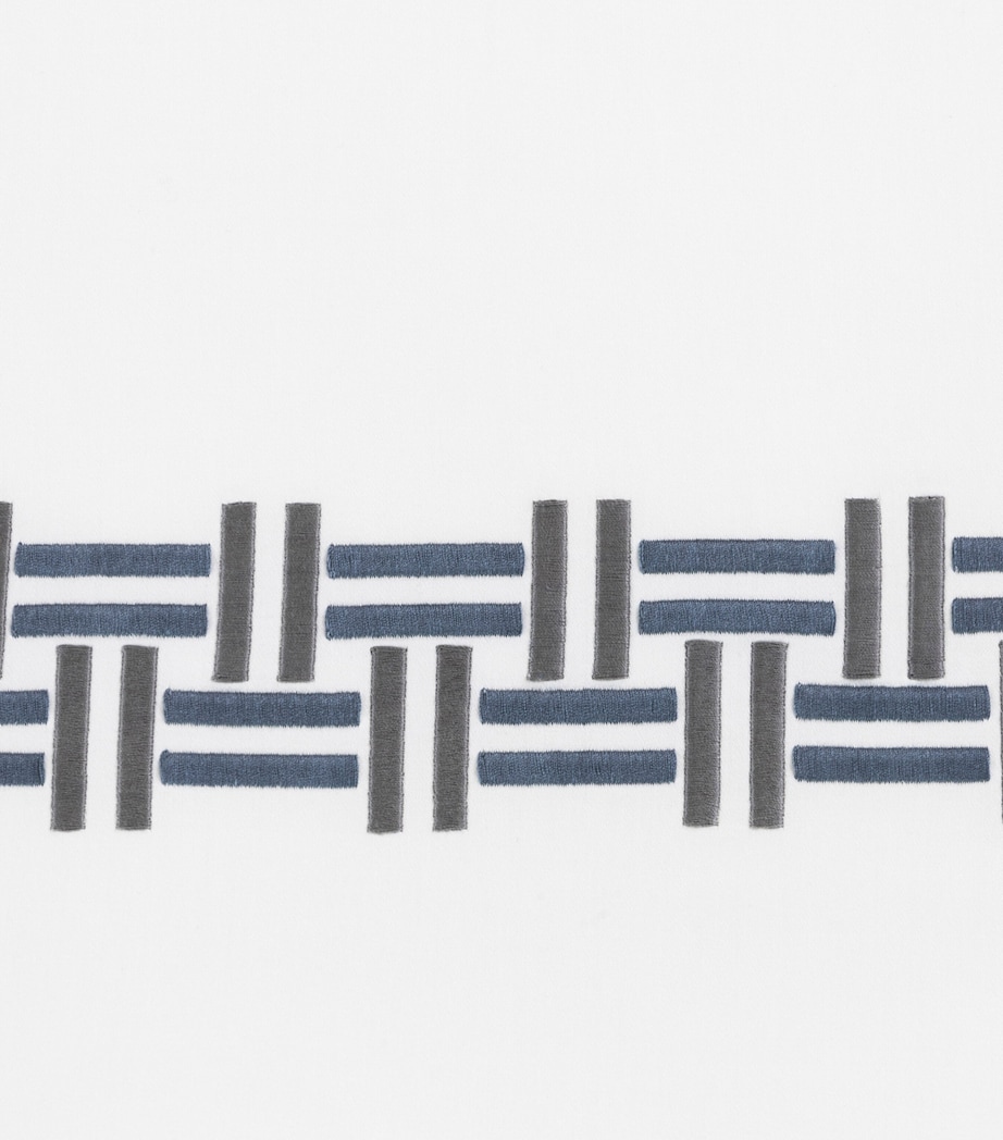 Basket Weave Super King Duvet Cover (260cm x 240cm) 8E23 - STEEL BLUE/GR Image 5