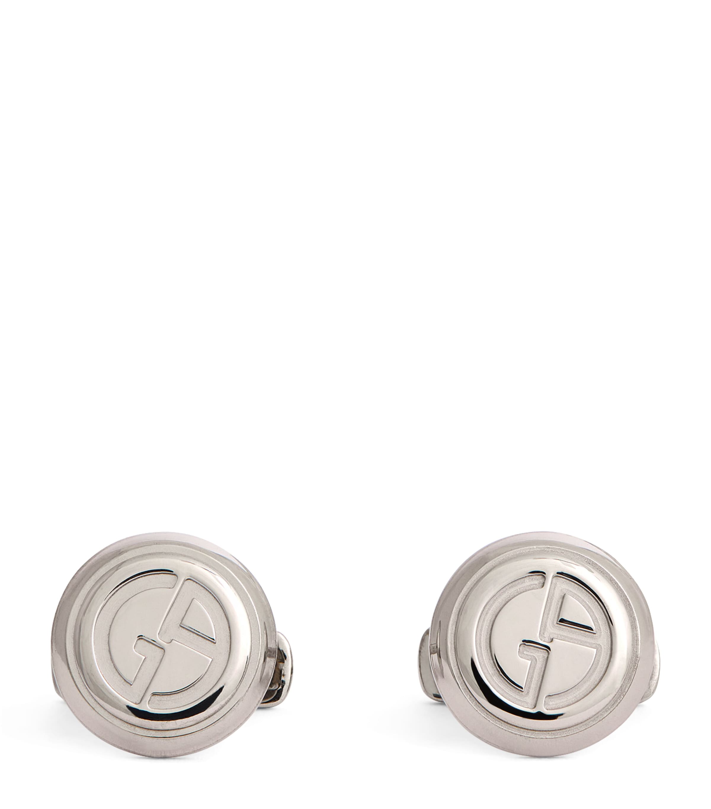 GIORGIO ARMANI STERLING SILVER LOGO CUFFLINKS 