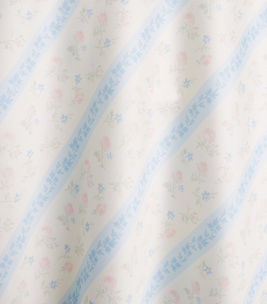 LoveShackFancy Floral Stripe Adelise Dress (7-14 Years) Cotskcotton Skies Image 3