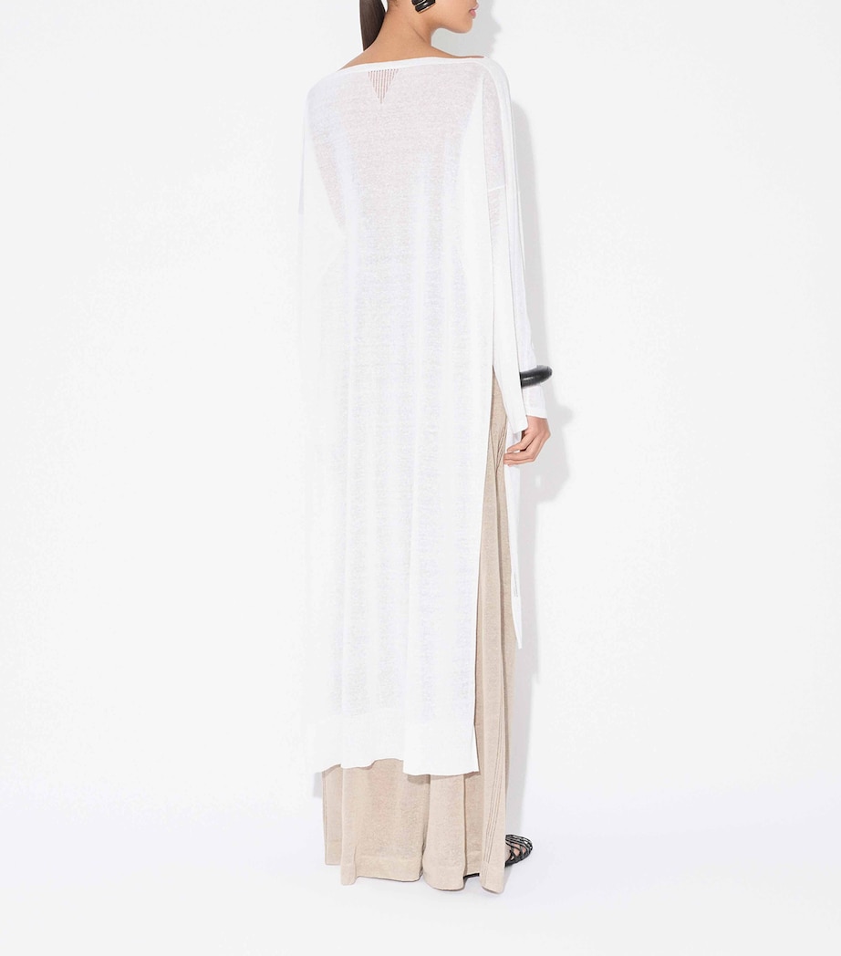 Alaïa Womens Linen-Silk Wide-Leg Trousers Beige Clair Image 3