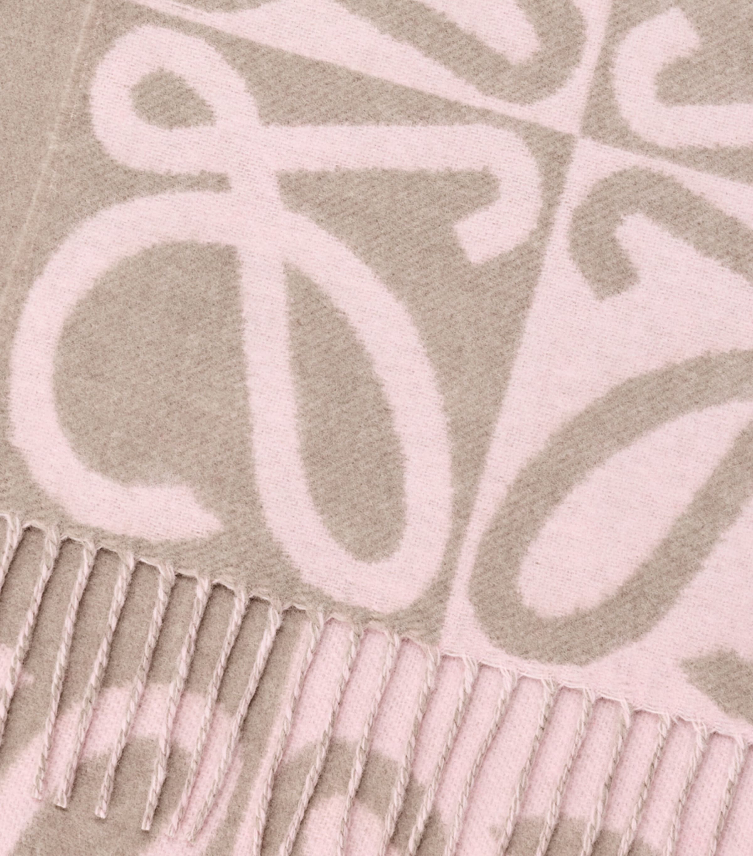 LOEWE Wool-Cashmere Anagram Scarf Light Pink/beige Image 3