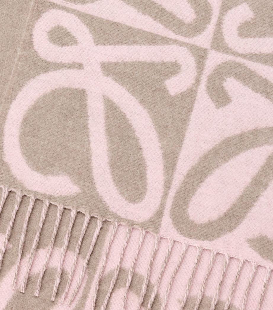 LOEWE Wool-Cashmere Anagram Scarf Light Pink/beige Image 3