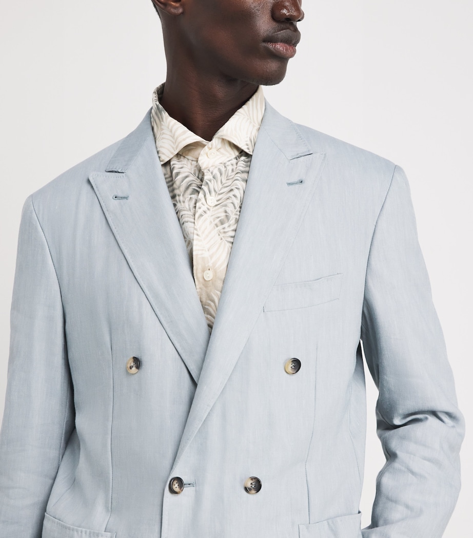 Linen Leaf Print Contemporary Fit Shirt 33 BEIGE Image 6