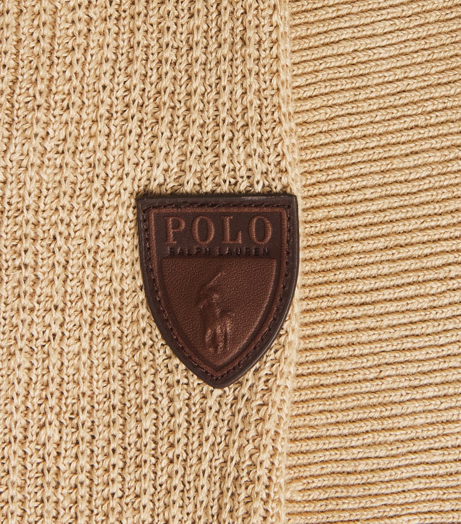 Polo Ralph Lauren Mens Linen Hybrid Bomber Jacket Vintage Khaki Combo Image 6