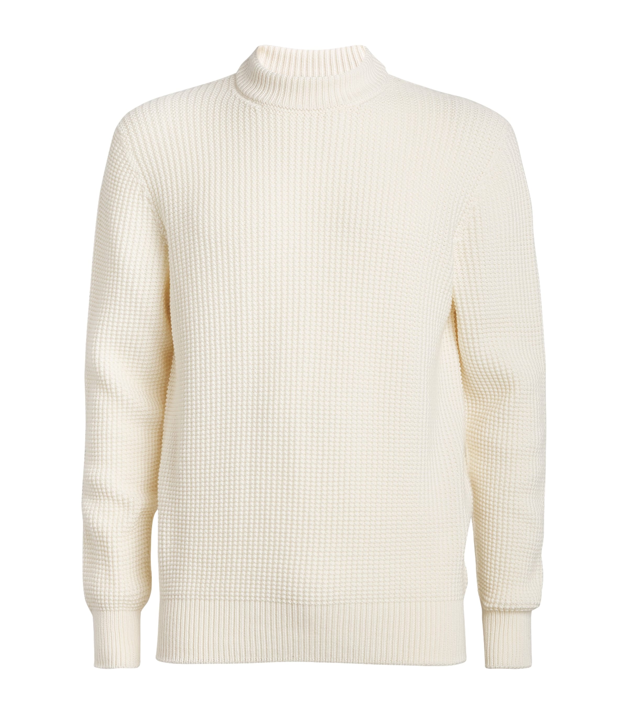 Shop Sunspel Merino Mariner Sweater In White