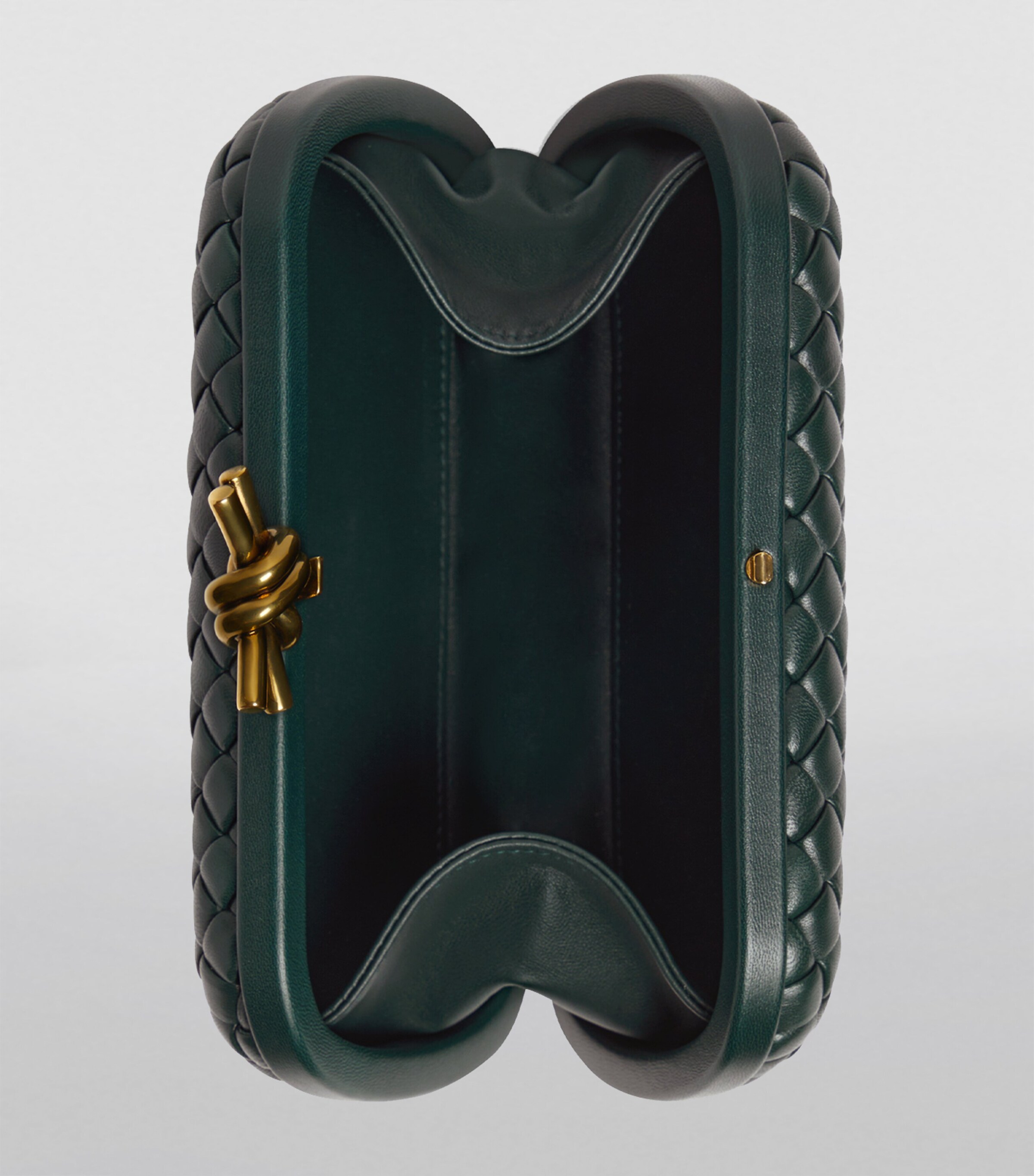 Bottega Veneta Leather Knot Minaudiere Clutch Bag Inkwell M Brass Image 2