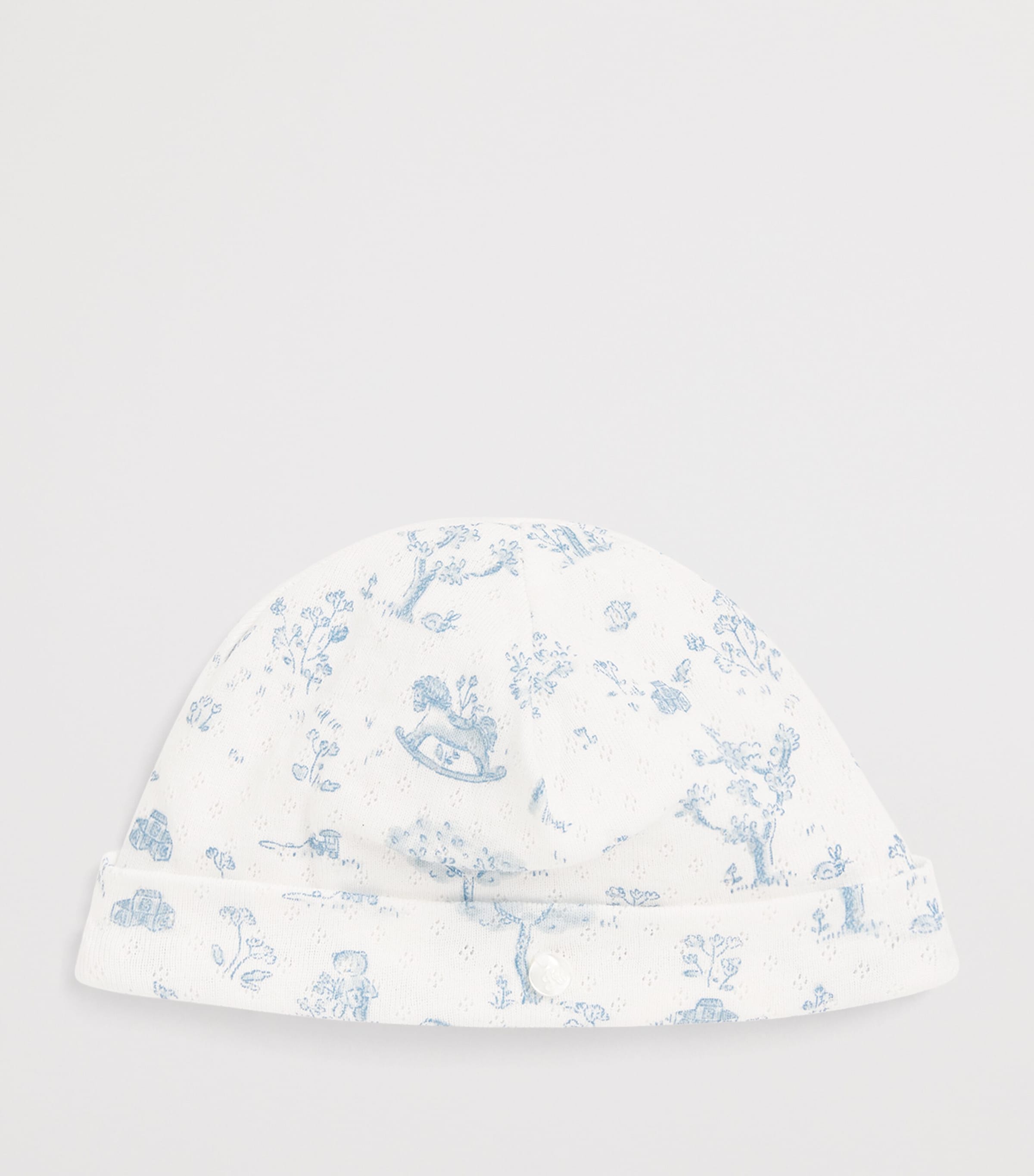 Cotton Printed Beanie 41BLEU CIEL Image 2