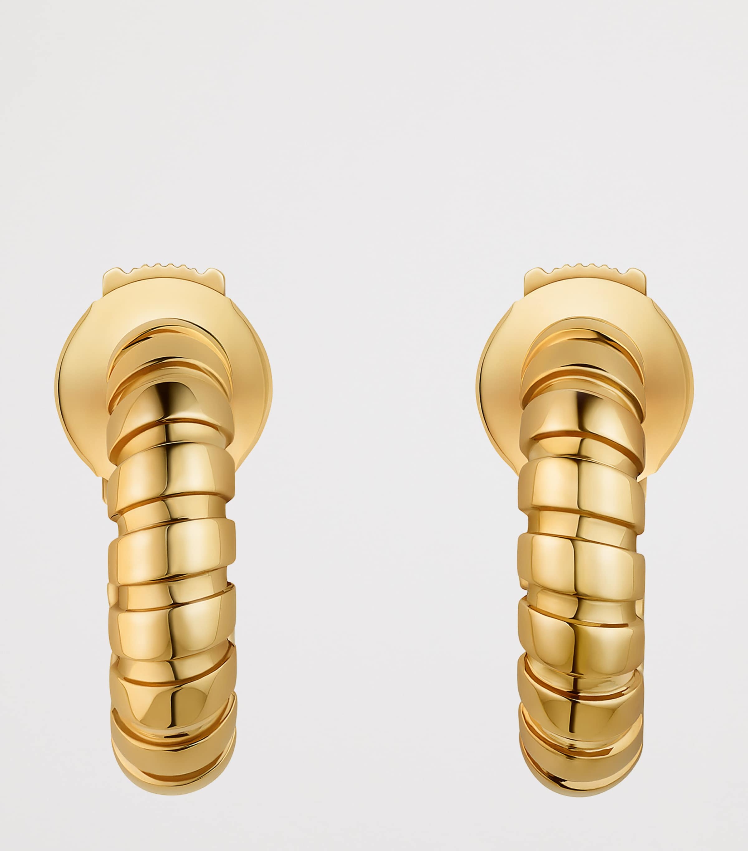 Yellow Gold Tubogas Hoop Earrings GOLD Image 2