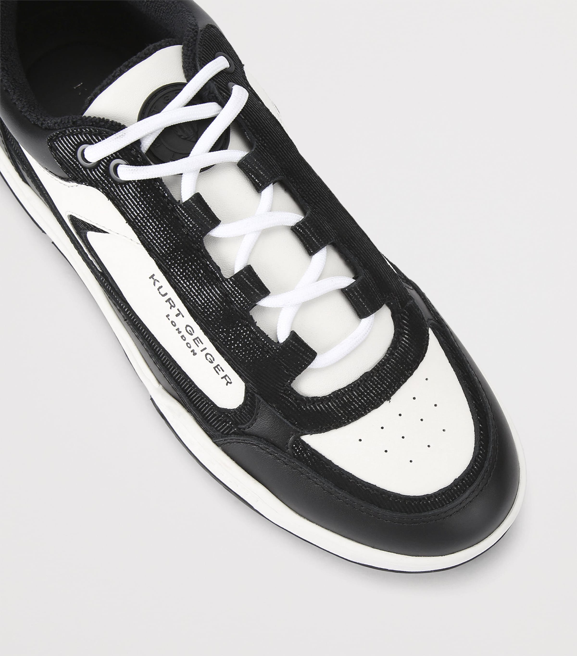Kurt Geiger London Leather Kingsland Sneakers Blk/white Image 3