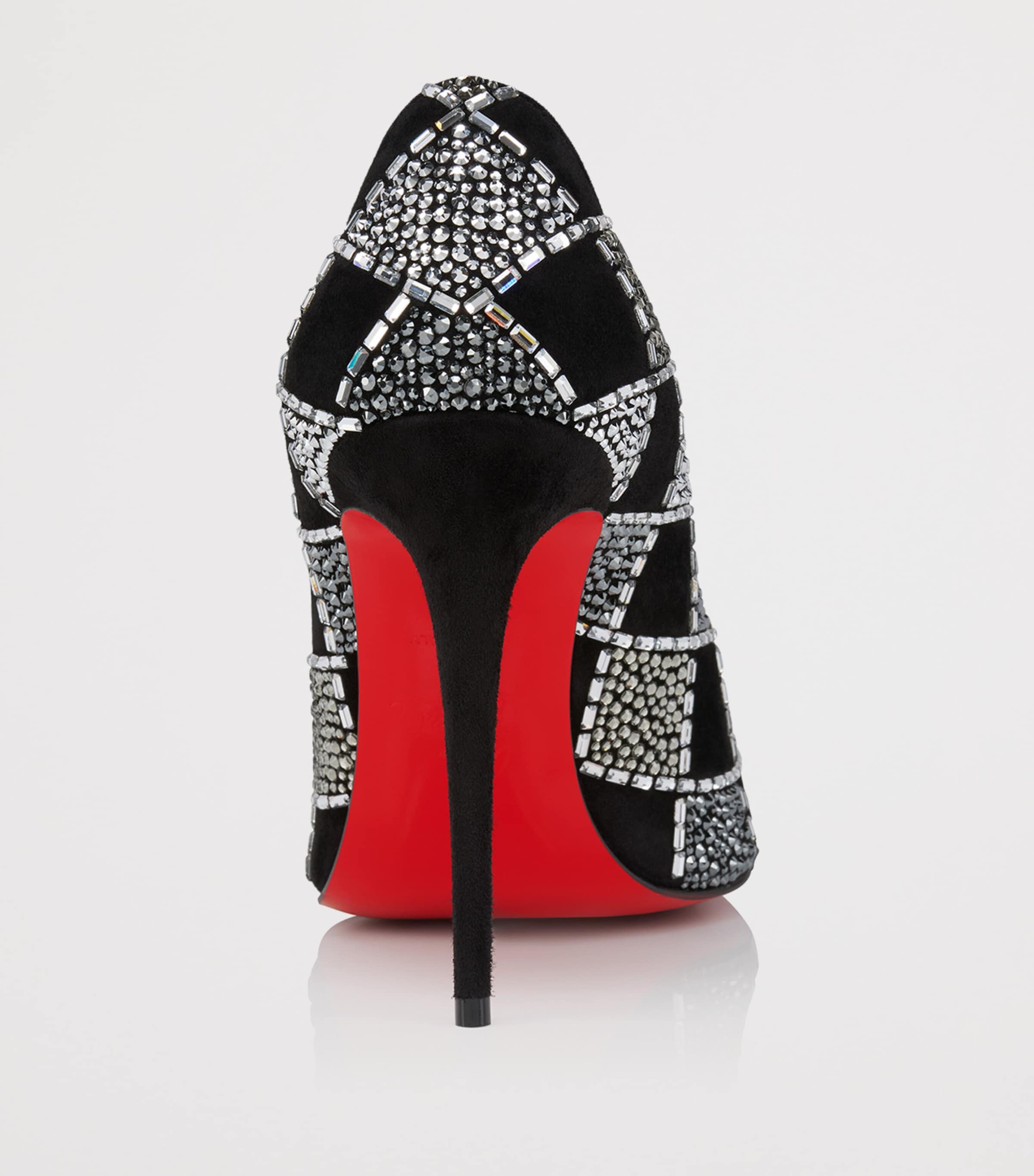 Christian Louboutin Doria Suede Crystal-Check Pumps 100 Image 4