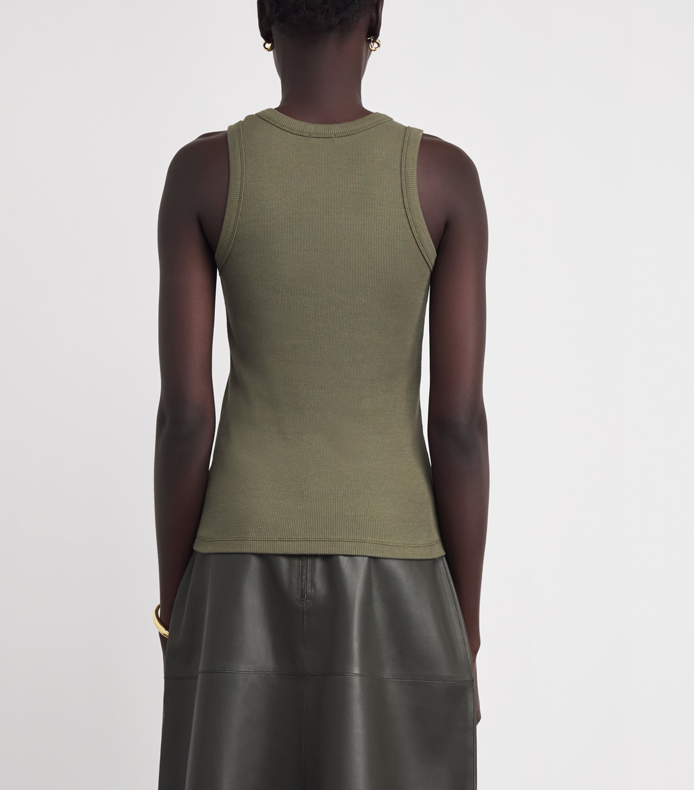 Stretch-Cotton Yeux Tank Top PALM LEAF Image 4