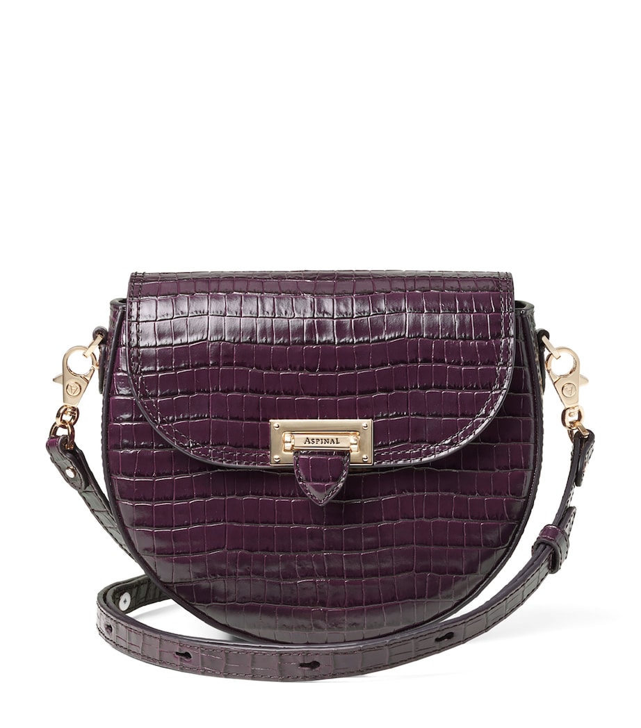Aspinal Of London Leather Croc-Embossed Portobello Cross-Body Bag Fig Image 1