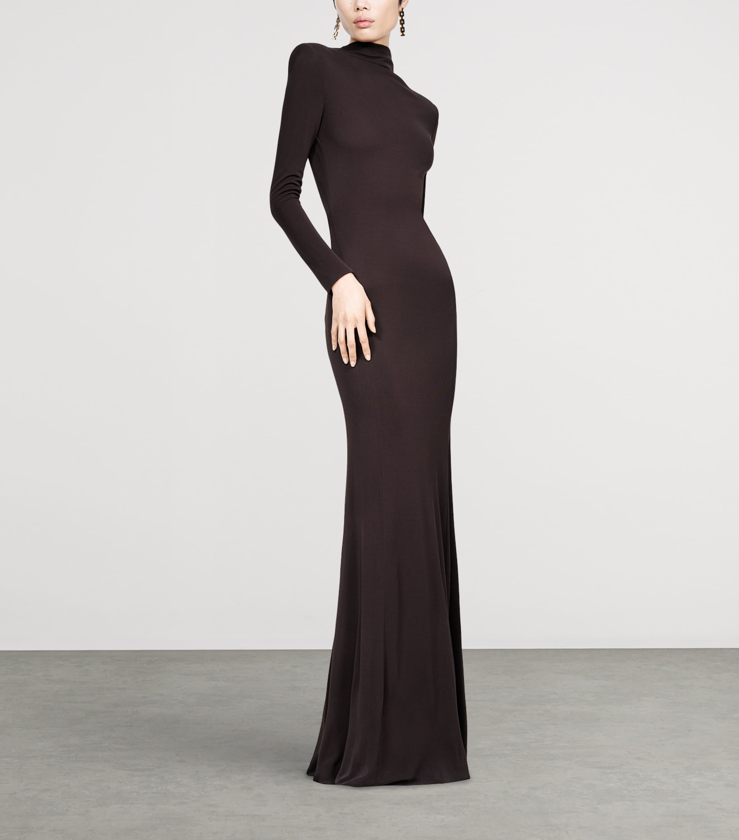 TOM FORD Womens Knitted Back Cut-Out Maxi Dress  Edb Image 2