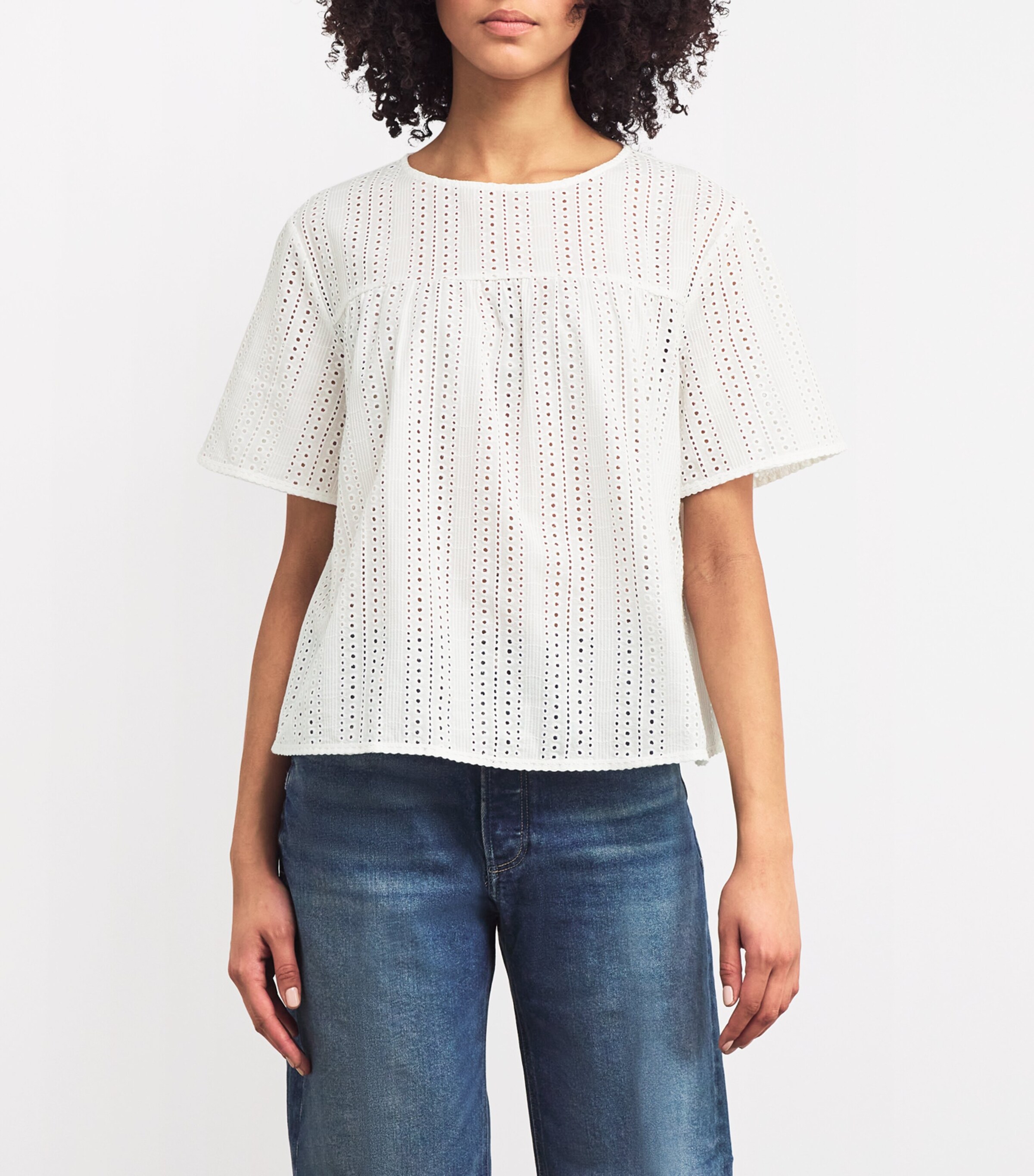 Weekend Max Mara Womens Broderie Anglaise Top White Image 3